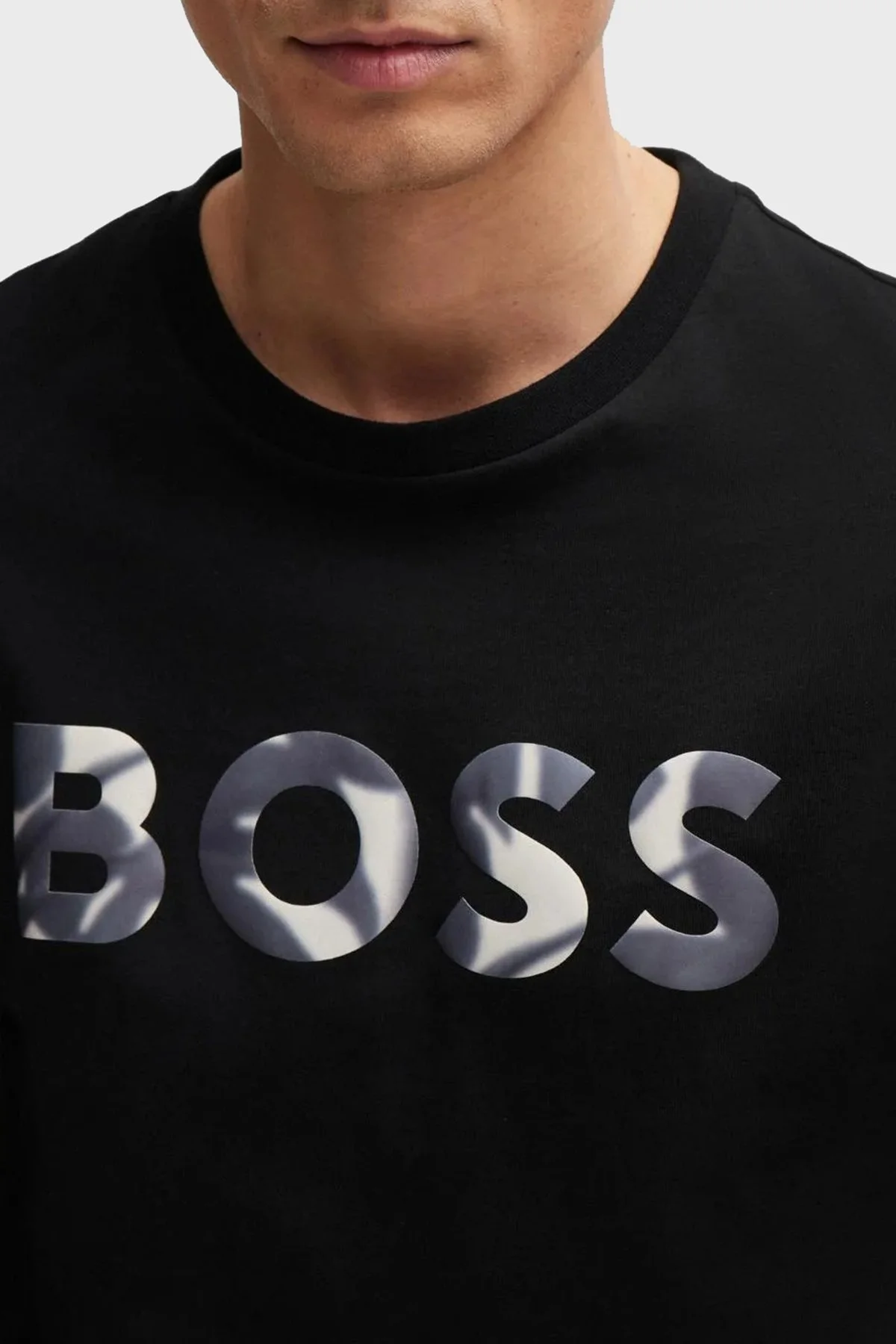 Boss % 100 Pamuk Regular Fit Bisiklet Yaka Logolu Erkek T Shirt 50513382 001 SİYAH - 4