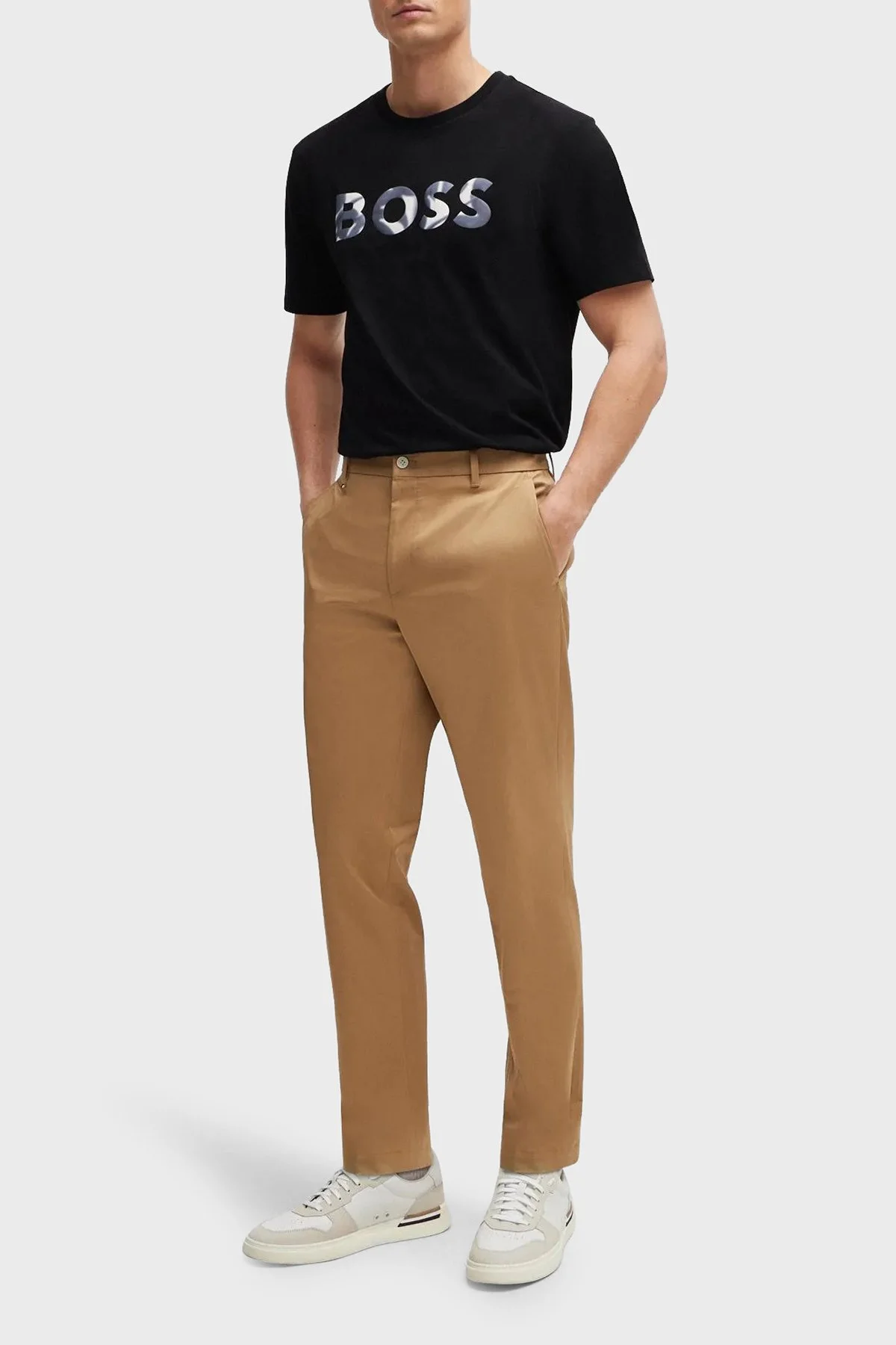 Boss % 100 Pamuk Regular Fit Bisiklet Yaka Logolu Erkek T Shirt 50513382 001 SİYAH - 2