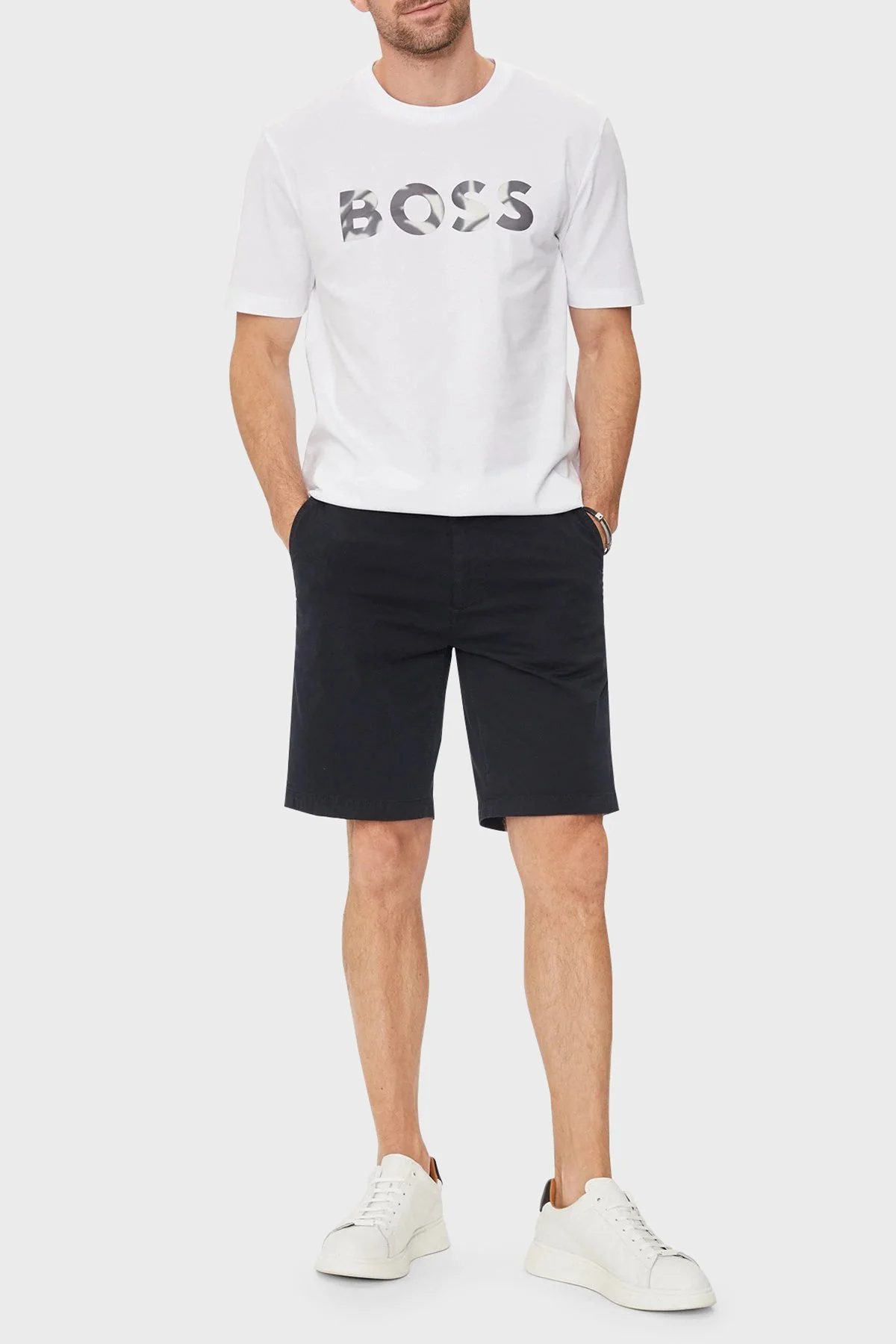 Boss % 100 Pamuk Regular Fit Bisiklet Yaka Logolu Erkek T Shirt 50513382 100 BEYAZ - 2
