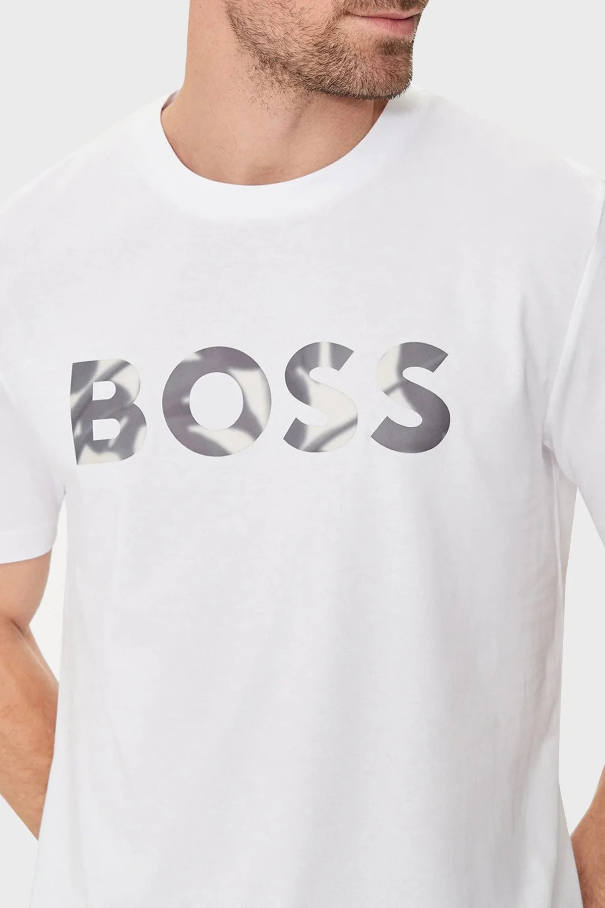 Boss % 100 Pamuk Regular Fit Bisiklet Yaka Logolu Erkek T Shirt 50513382 100 BEYAZ - 4