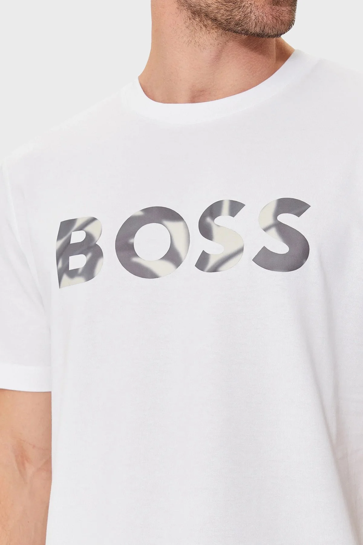 Boss % 100 Pamuk Regular Fit Bisiklet Yaka Logolu Erkek T Shirt 50513382 100 BEYAZ - 5