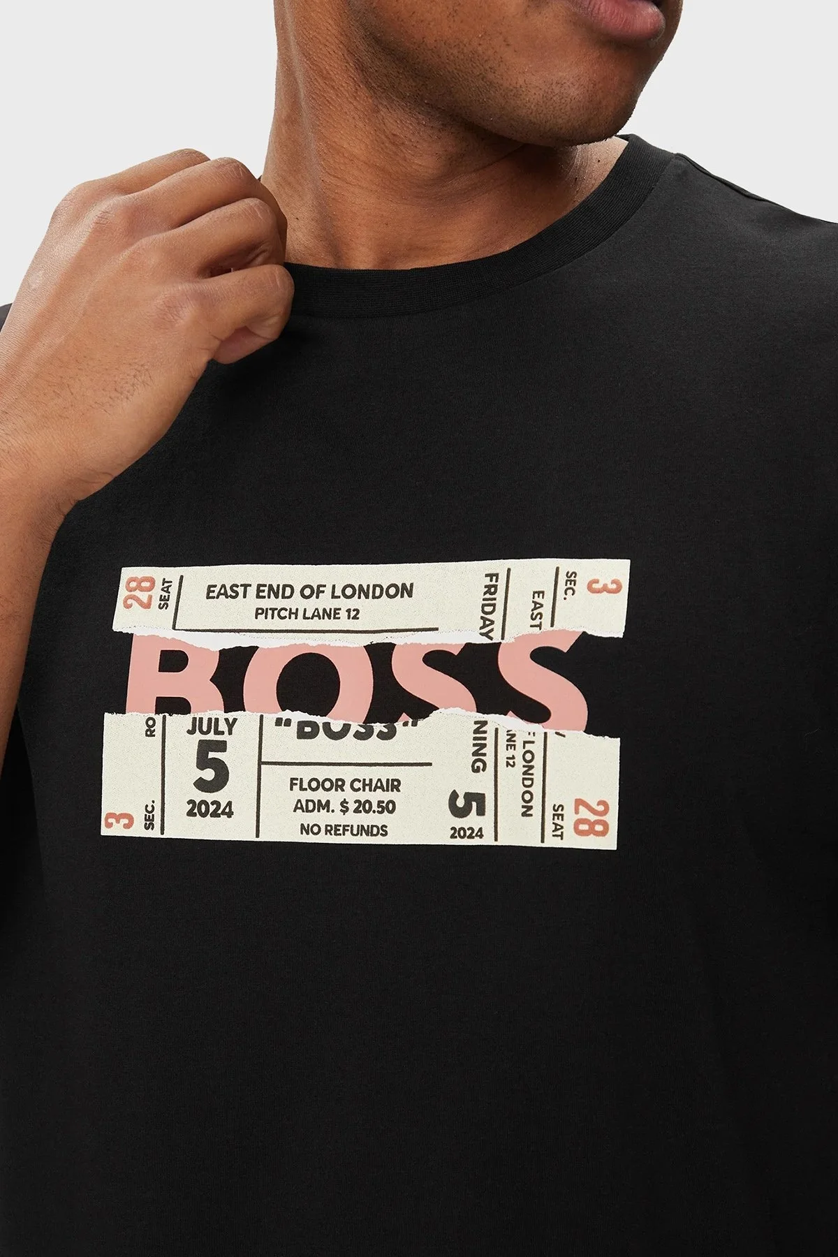 Boss % 100 Pamuk Regular Fit Bisiklet Yaka Logolu Erkek T Shirt 50515829 001 SİYAH - 4