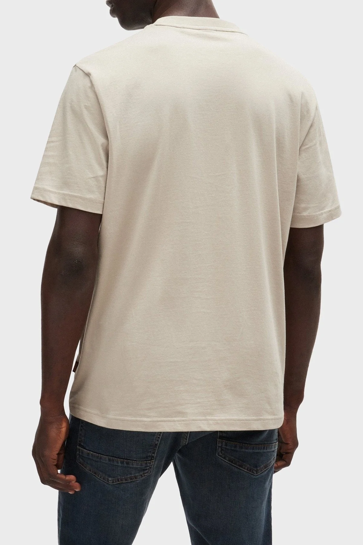 Boss % 100 Pamuk Regular Fit Bisiklet Yaka Logolu Erkek T Shirt 50515829 271 BEJ - 8