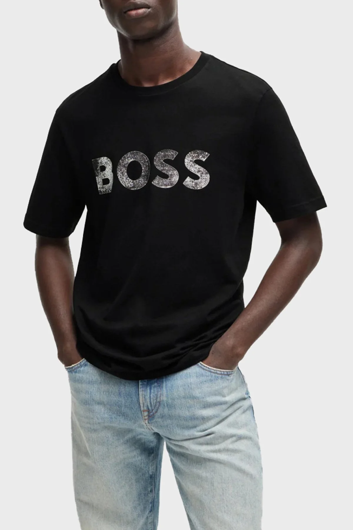 Boss % 100 Pamuk Regular Fit Bisiklet Yaka Logolu Erkek T Shirt 50515997 001 SİYAH - 1