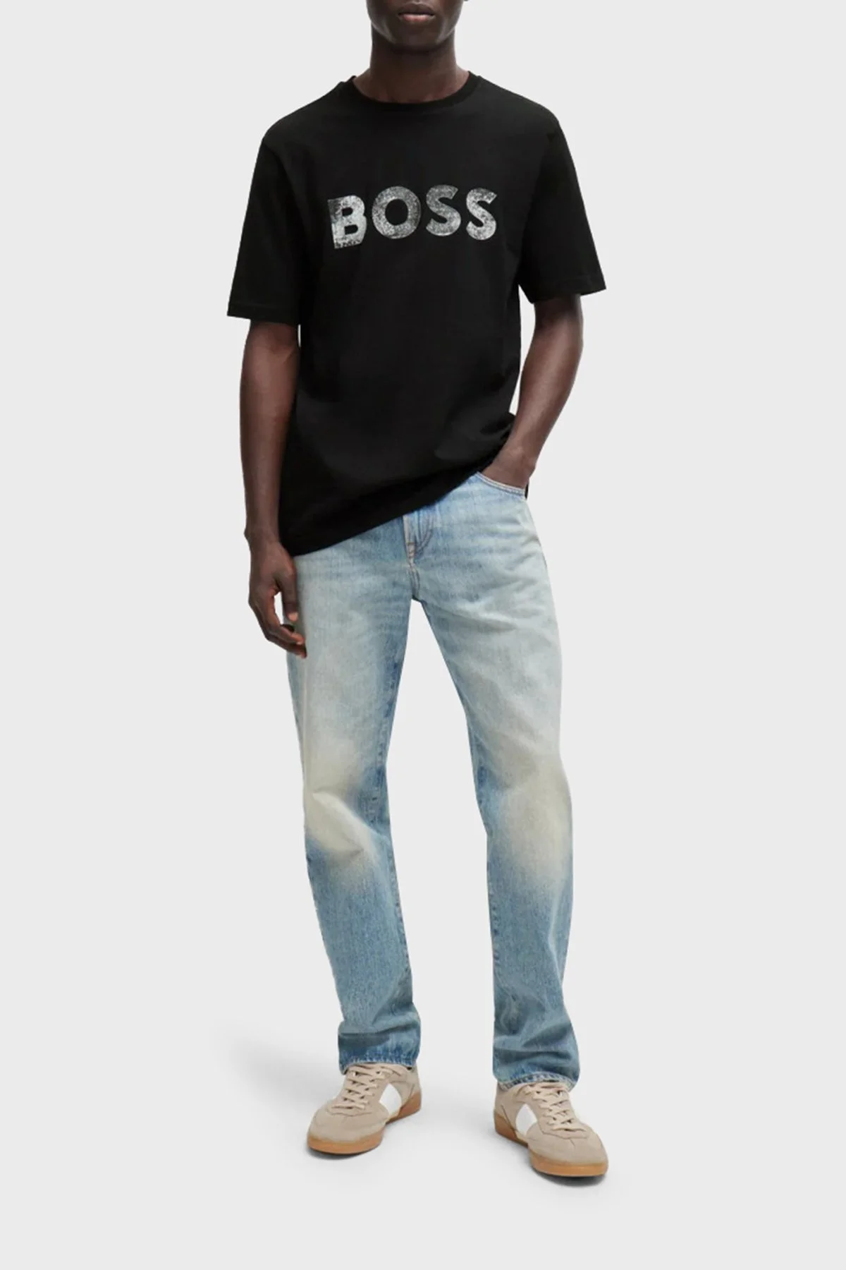 Boss % 100 Pamuk Regular Fit Bisiklet Yaka Logolu Erkek T Shirt 50515997 001 SİYAH - 2