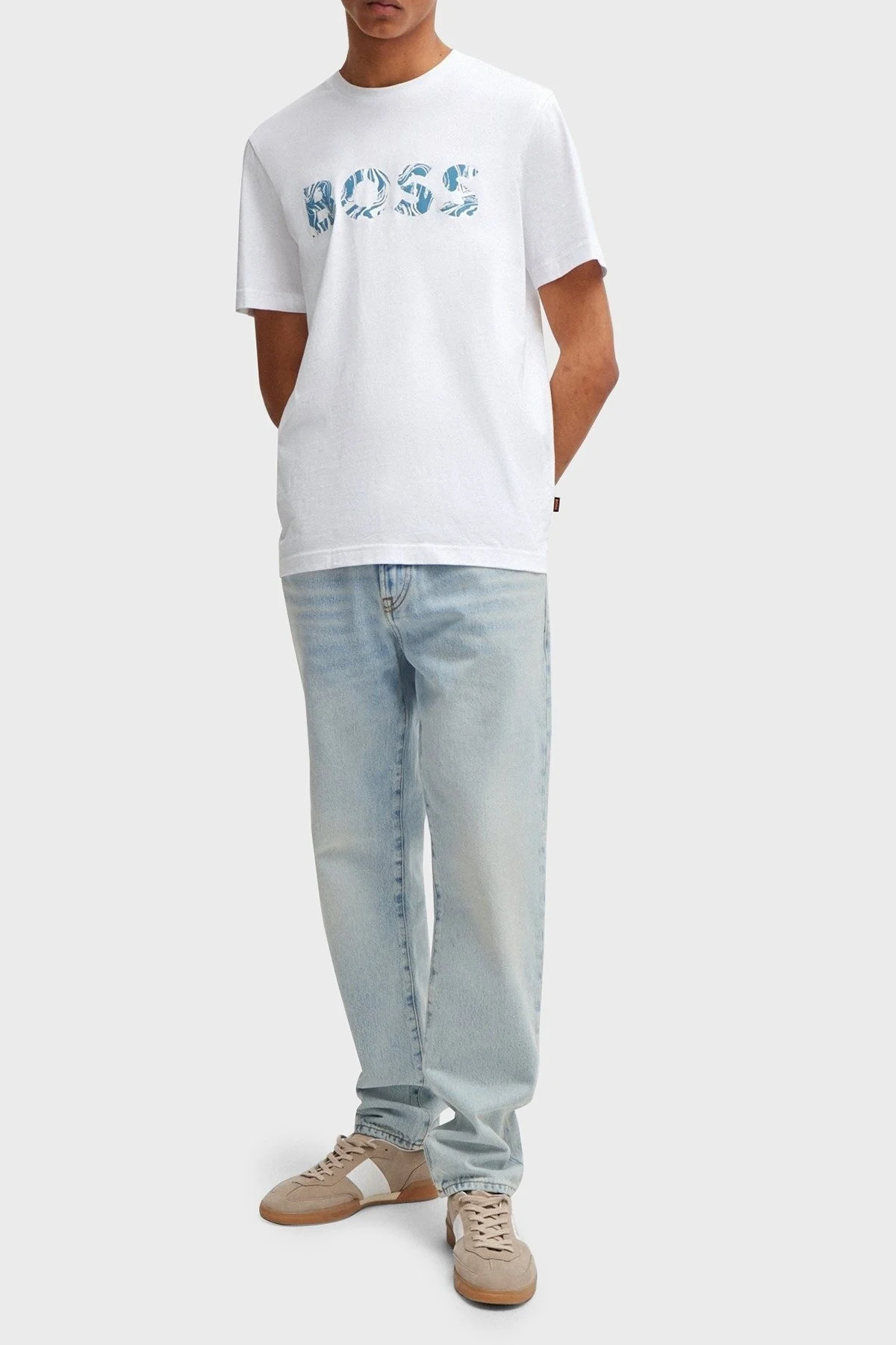 Boss % 100 Pamuk Regular Fit Bisiklet Yaka Logolu Erkek T Shirt 50515997 100 BEYAZ - 2