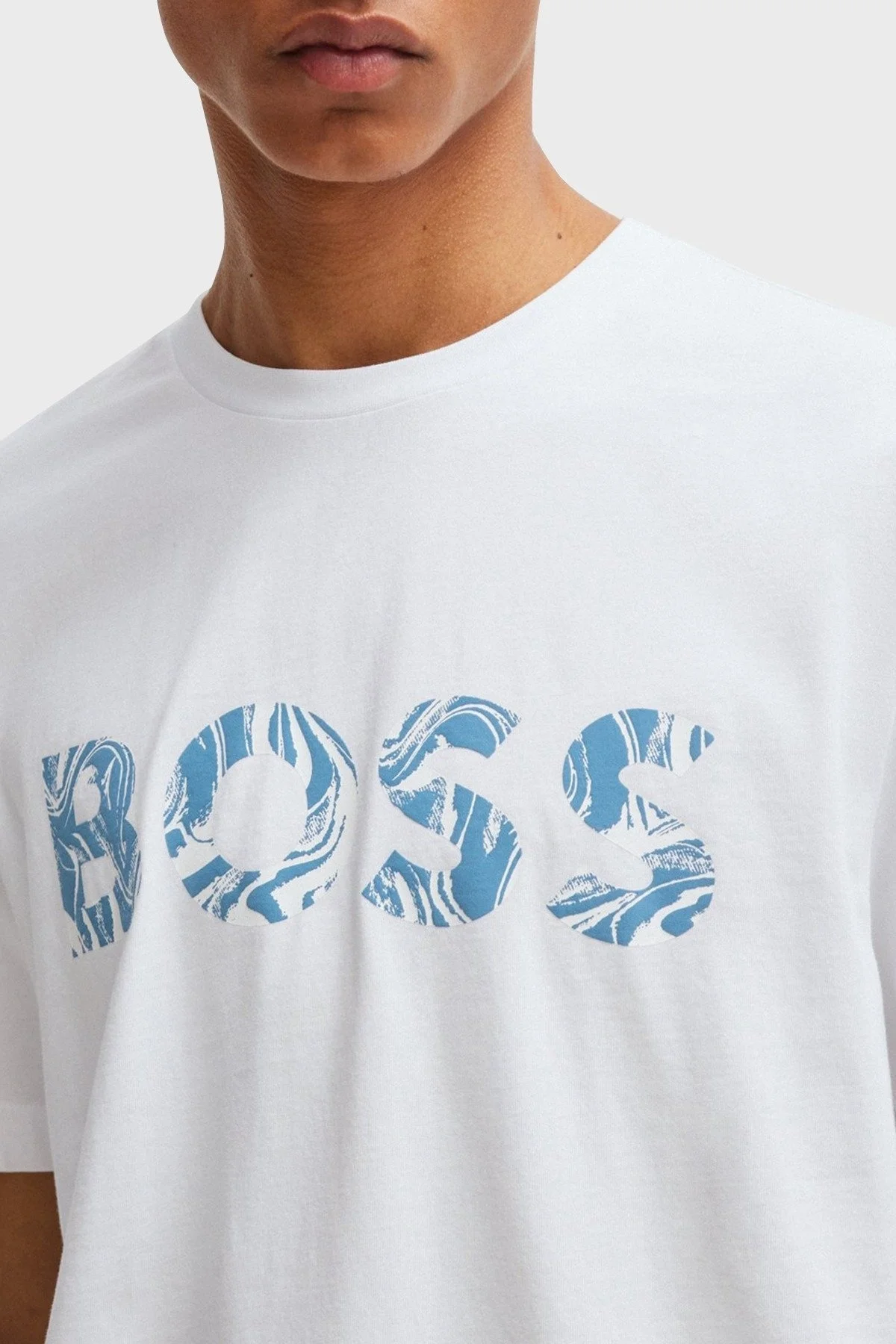 Boss % 100 Pamuk Regular Fit Bisiklet Yaka Logolu Erkek T Shirt 50515997 100 BEYAZ - 4