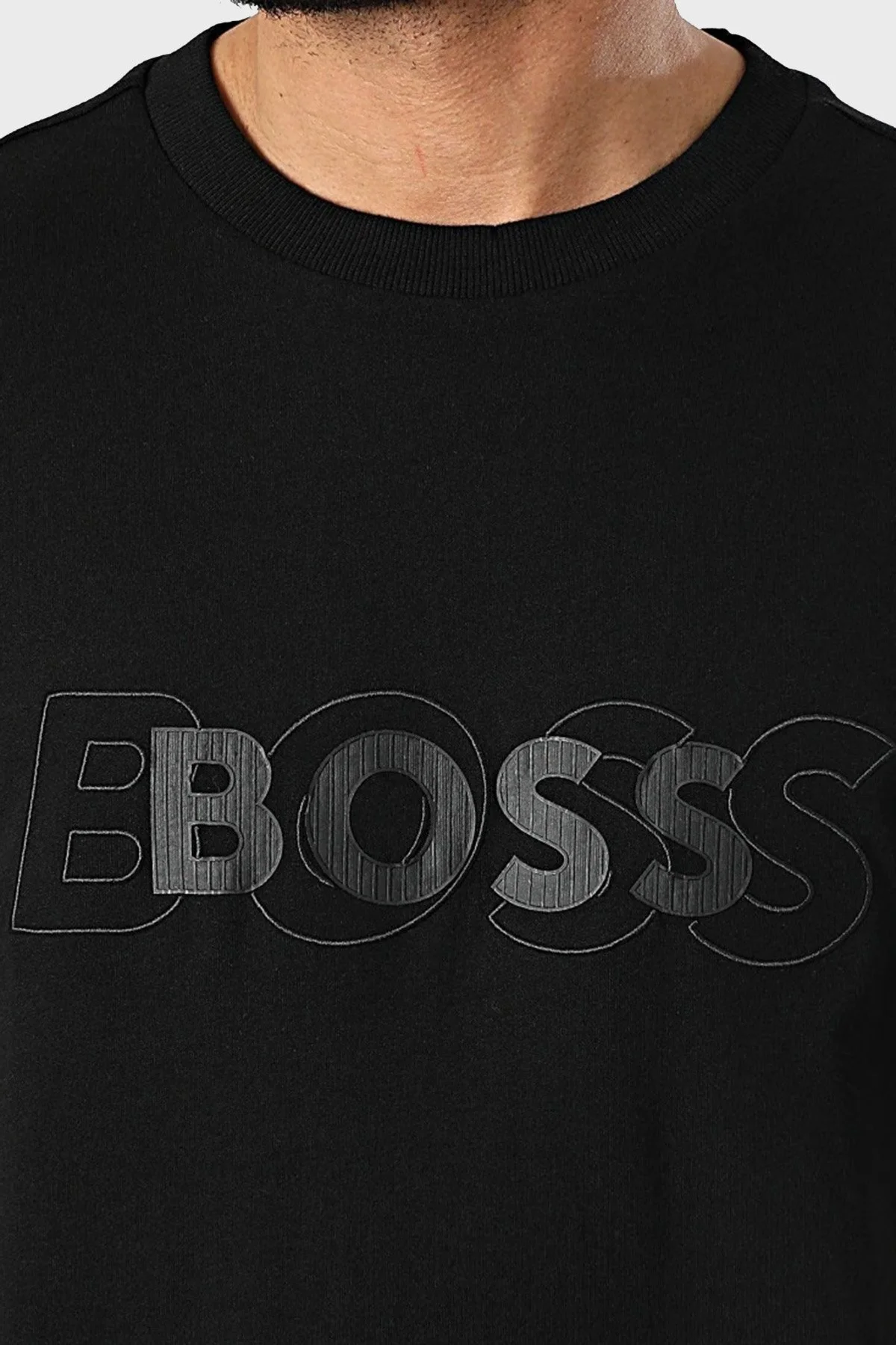Boss % 100 Pamuk Regular Fit Bisiklet Yaka Logolu Erkek T Shirt 50531271 001 SİYAH - 4
