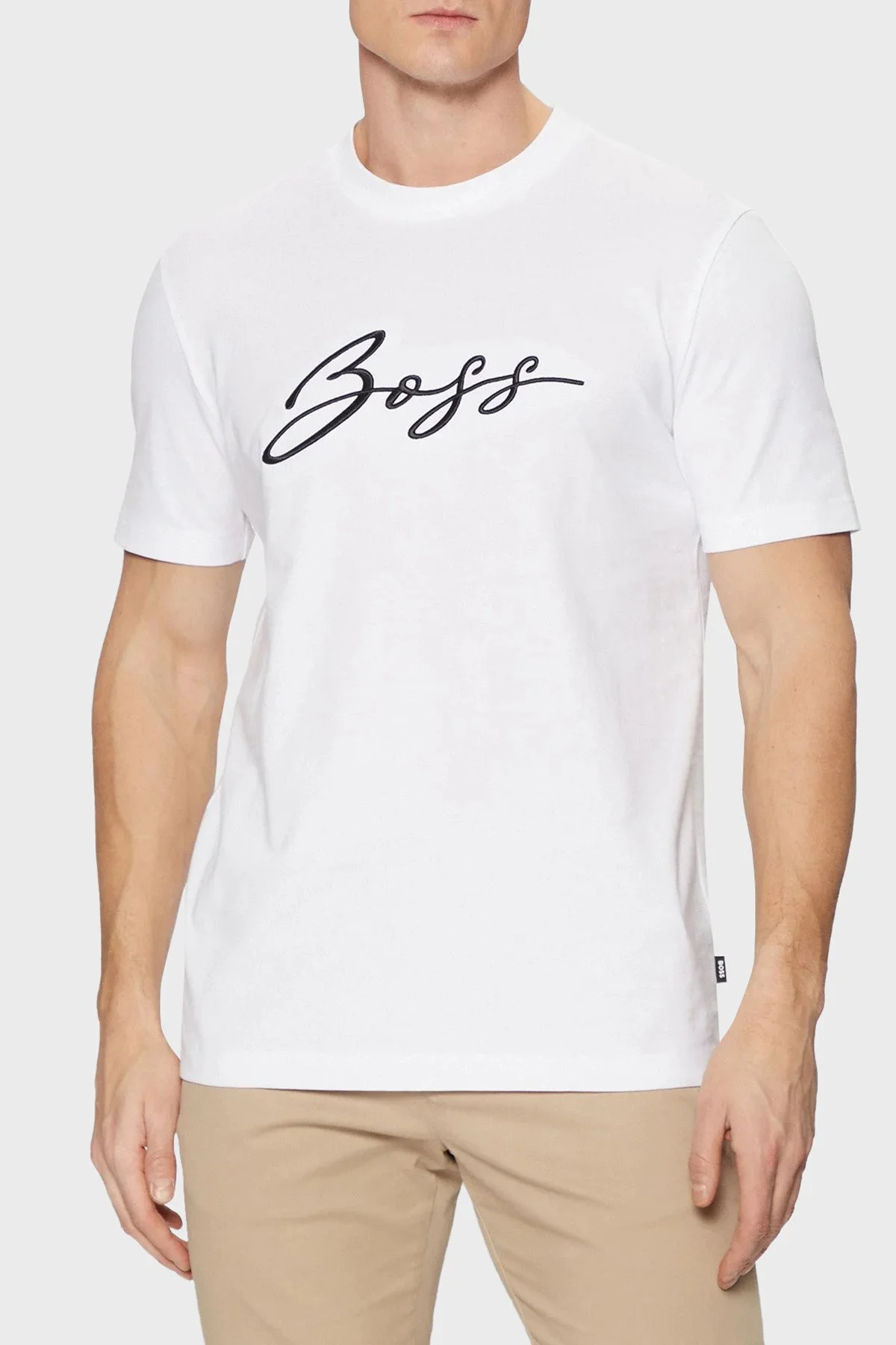 Boss % 100 Pamuk Regular Fit Bisiklet Yaka Logolu Erkek T Shirt 50531309 100 BEYAZ - 1