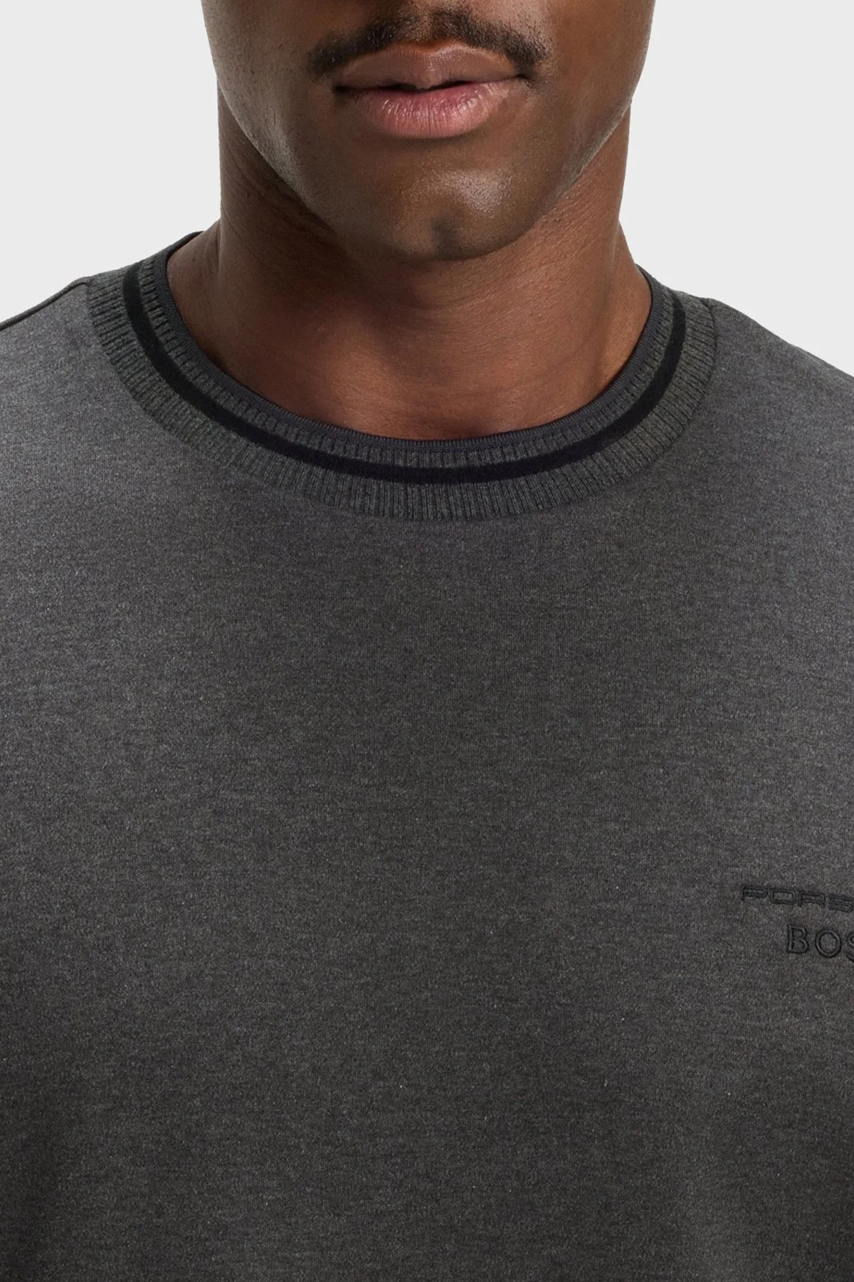 Boss % 100 Pamuk Regular Fit Bisiklet Yaka Logolu Erkek T Shirt 50543341 012 ANTRASİT - 4