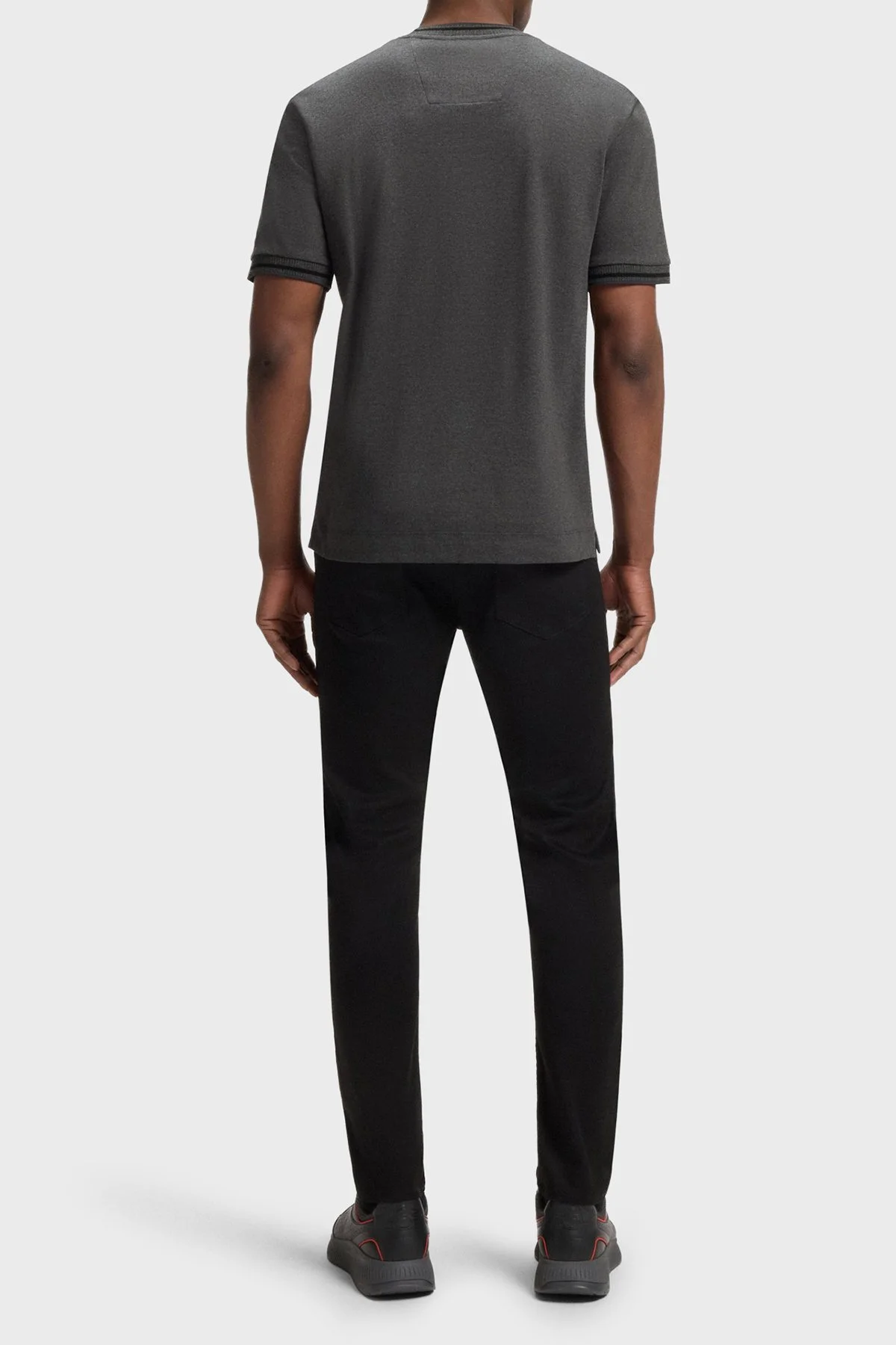Boss % 100 Pamuk Regular Fit Bisiklet Yaka Logolu Erkek T Shirt 50543341 012 ANTRASİT - 3