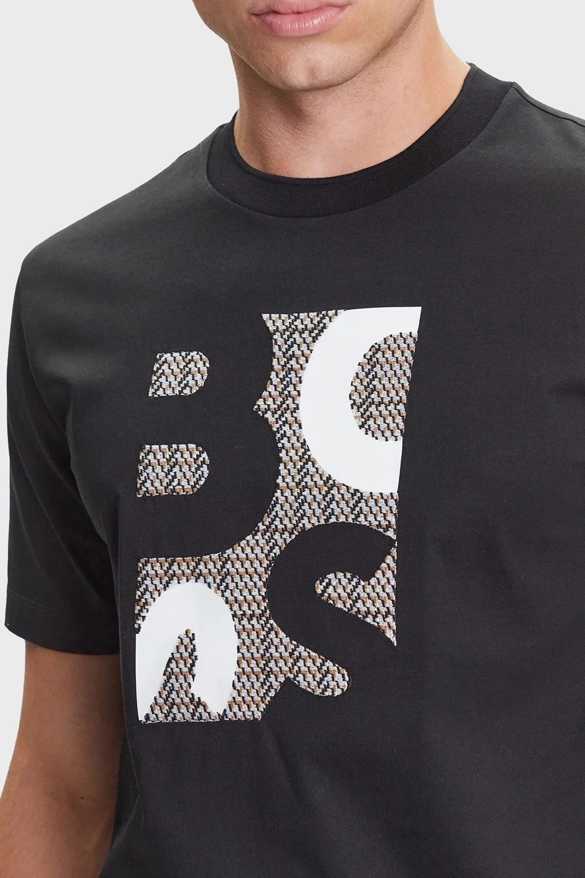 Boss % 100 Pamuk Regular Fit Bisiklet Yaka Logolu Erkek T Shirt 50543901 001 SİYAH - 4