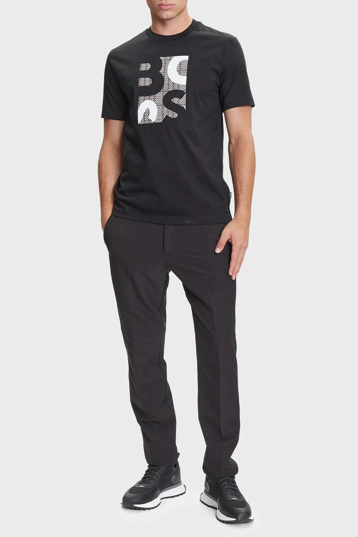 Boss % 100 Pamuk Regular Fit Bisiklet Yaka Logolu Erkek T Shirt 50543901 001 SİYAH - 2