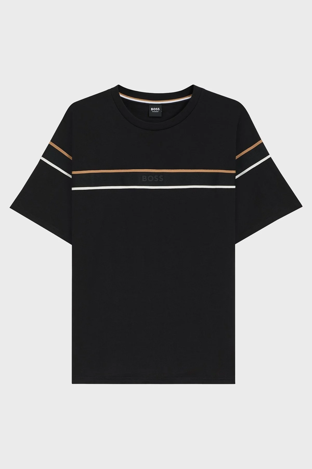 Boss % 100 Pamuk Regular Fit Bisiklet Yaka Logolu Jarse Erkek T Shirt 50545852 001 SİYAH - 5