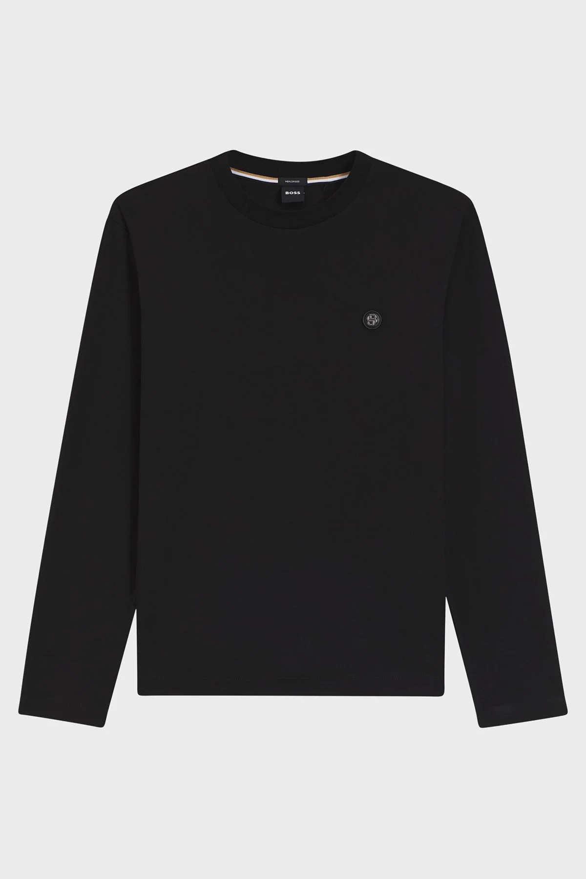 Boss % 100 Pamuk Regular Fit Bisiklet Yaka Uzun Kollu Erkek T Shirt 50555107 001 SİYAH - 1