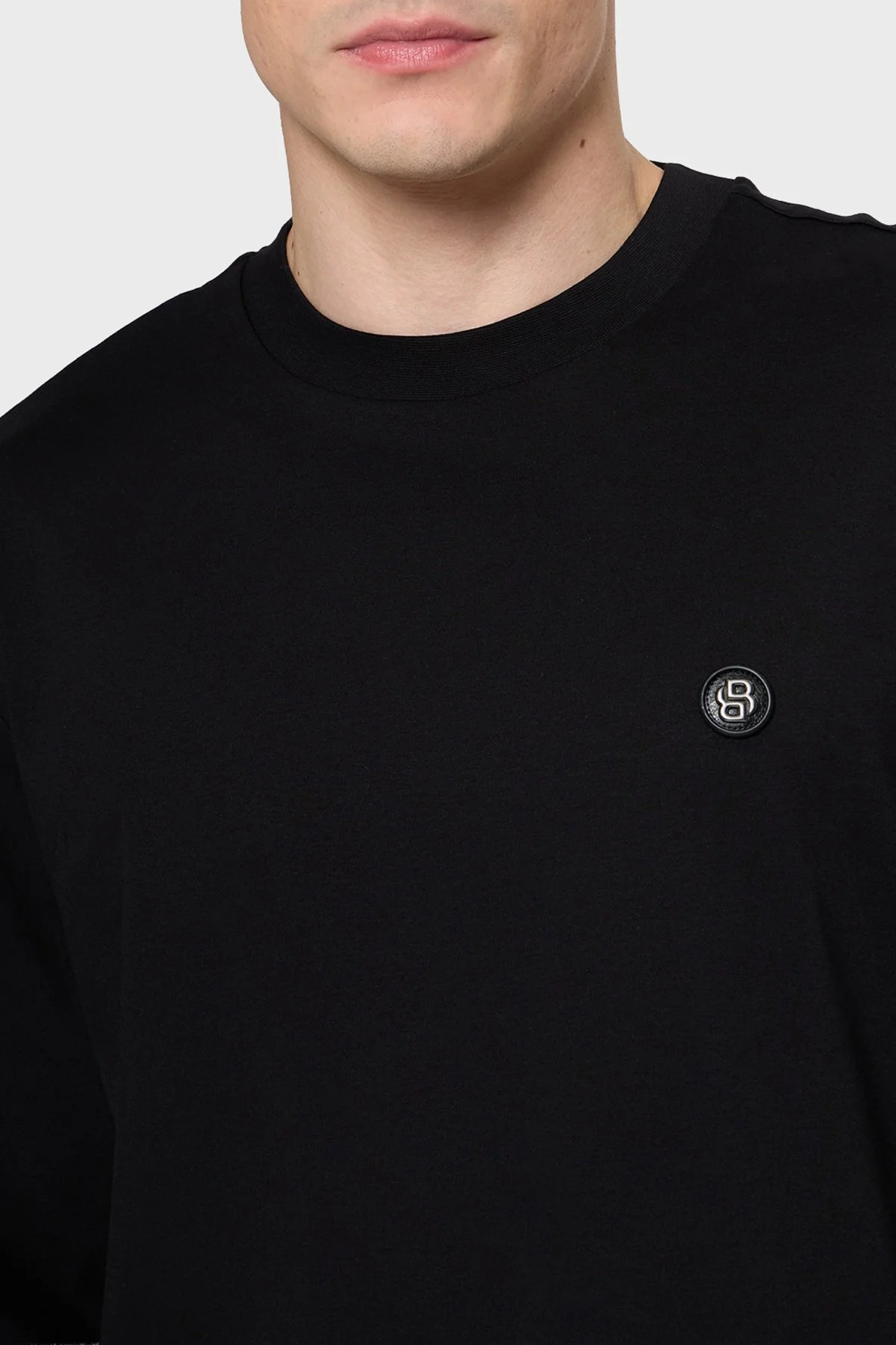 Boss % 100 Pamuk Regular Fit Bisiklet Yaka Uzun Kollu Erkek T Shirt 50555107 001 SİYAH - 3
