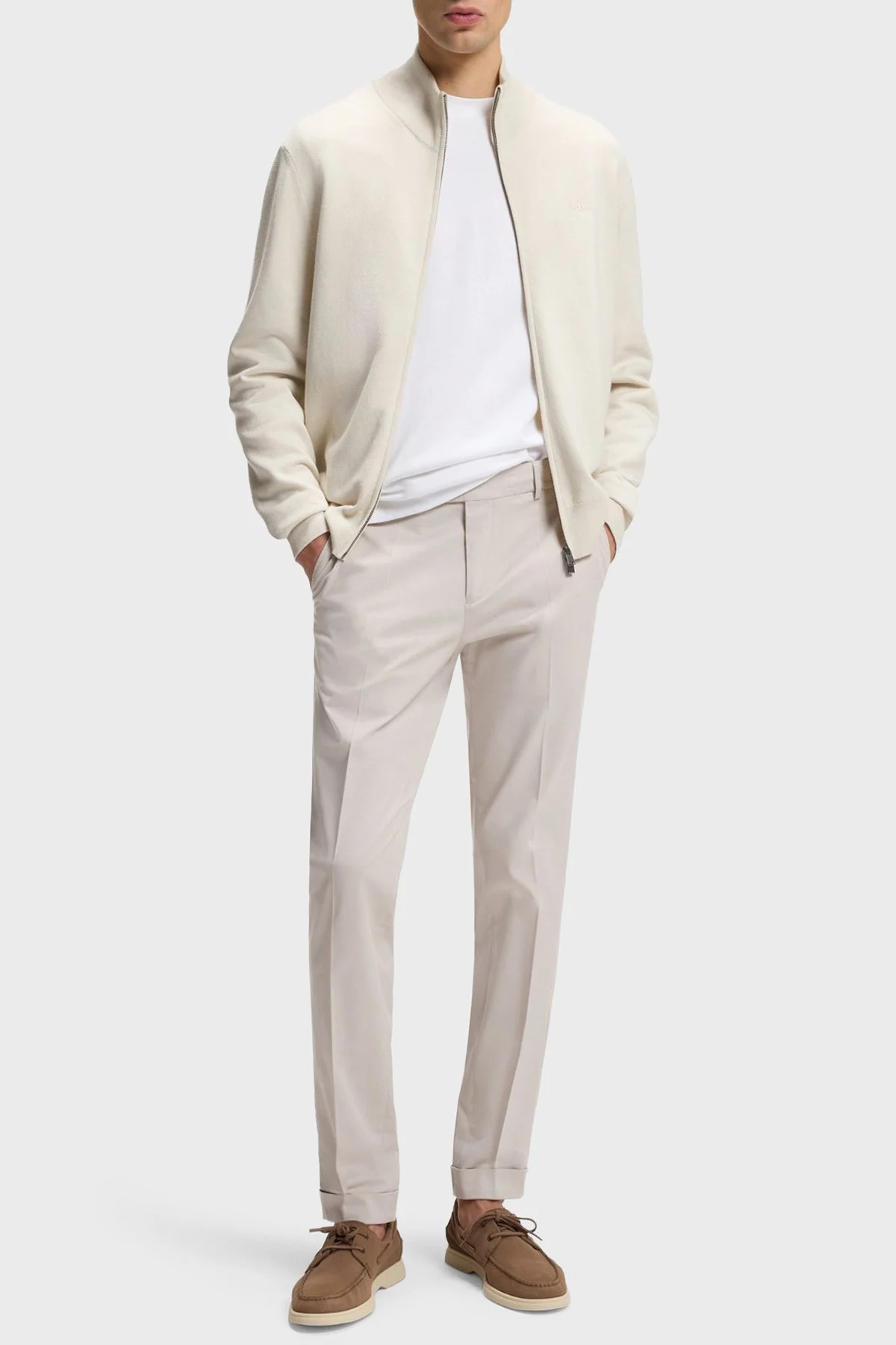 Boss % 100 Pamuk Regular Fit Bisiklet Yaka Uzun Kollu Erkek T Shirt 50555107 100 BEYAZ - 2