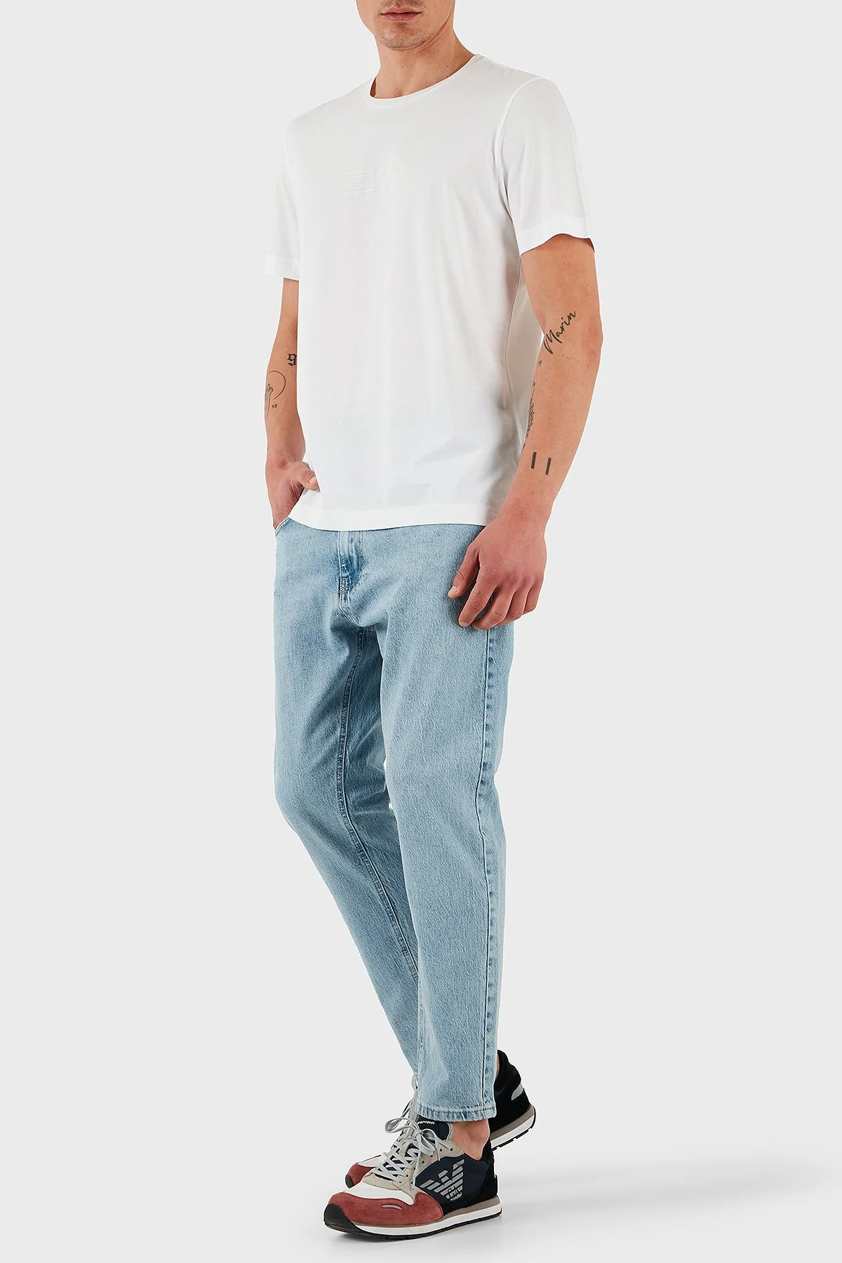 Boss % 100 Pamuk Regular Fit Bisklet Yaka Baskılı Erkek T Shirt 50531587 100 BEYAZ - 2