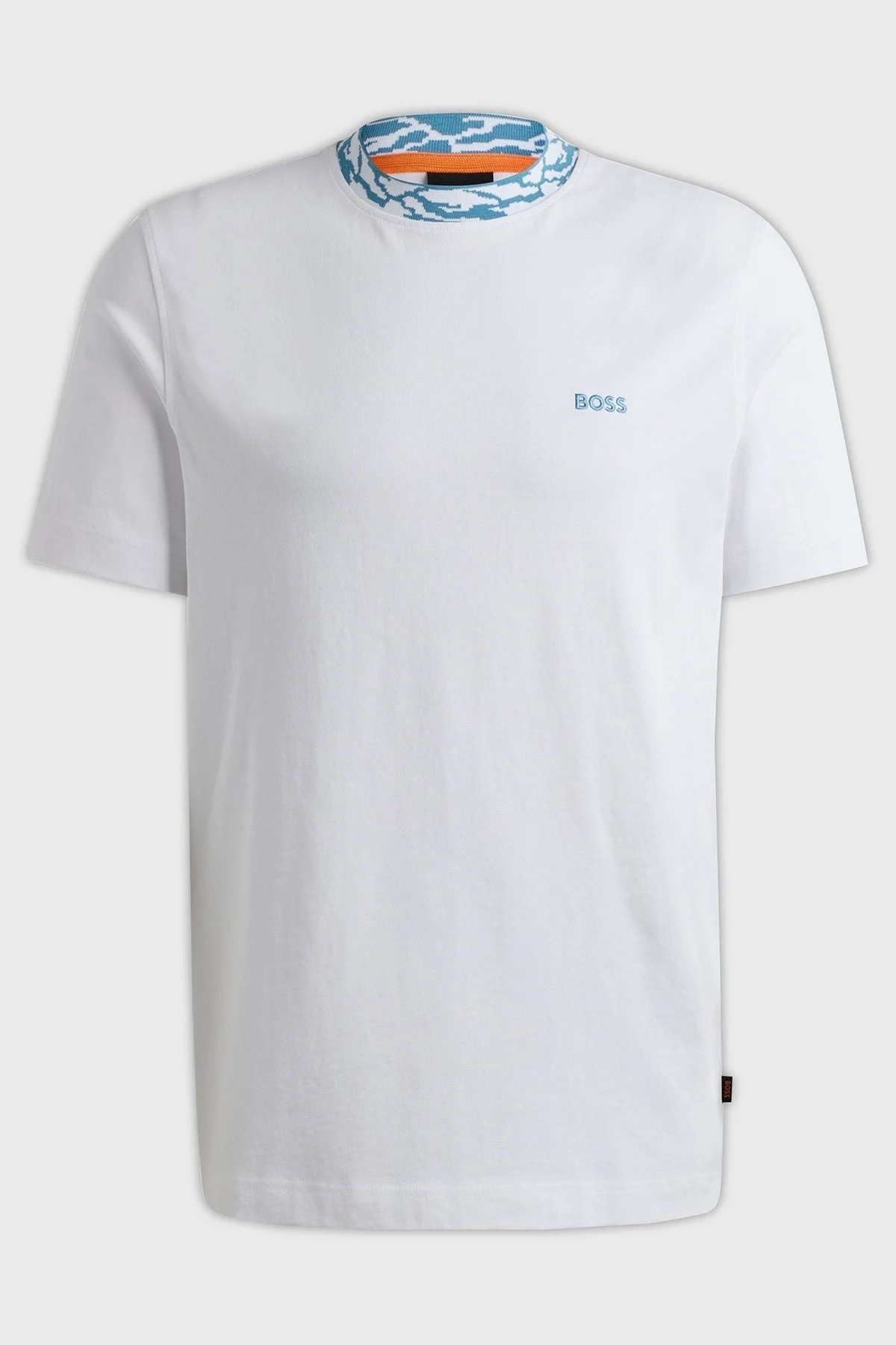 Boss % 100 Pamuk Regular Fit Desenli Yaka Erkek T Shirt 50515891 100 BEYAZ - 10