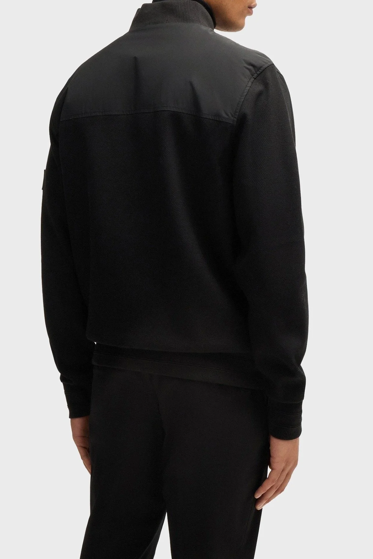 Boss % 100 Pamuk Regular Fit Dik Yaka Fermuarlı Erkek Sweat 50525007 001 SİYAH - 3