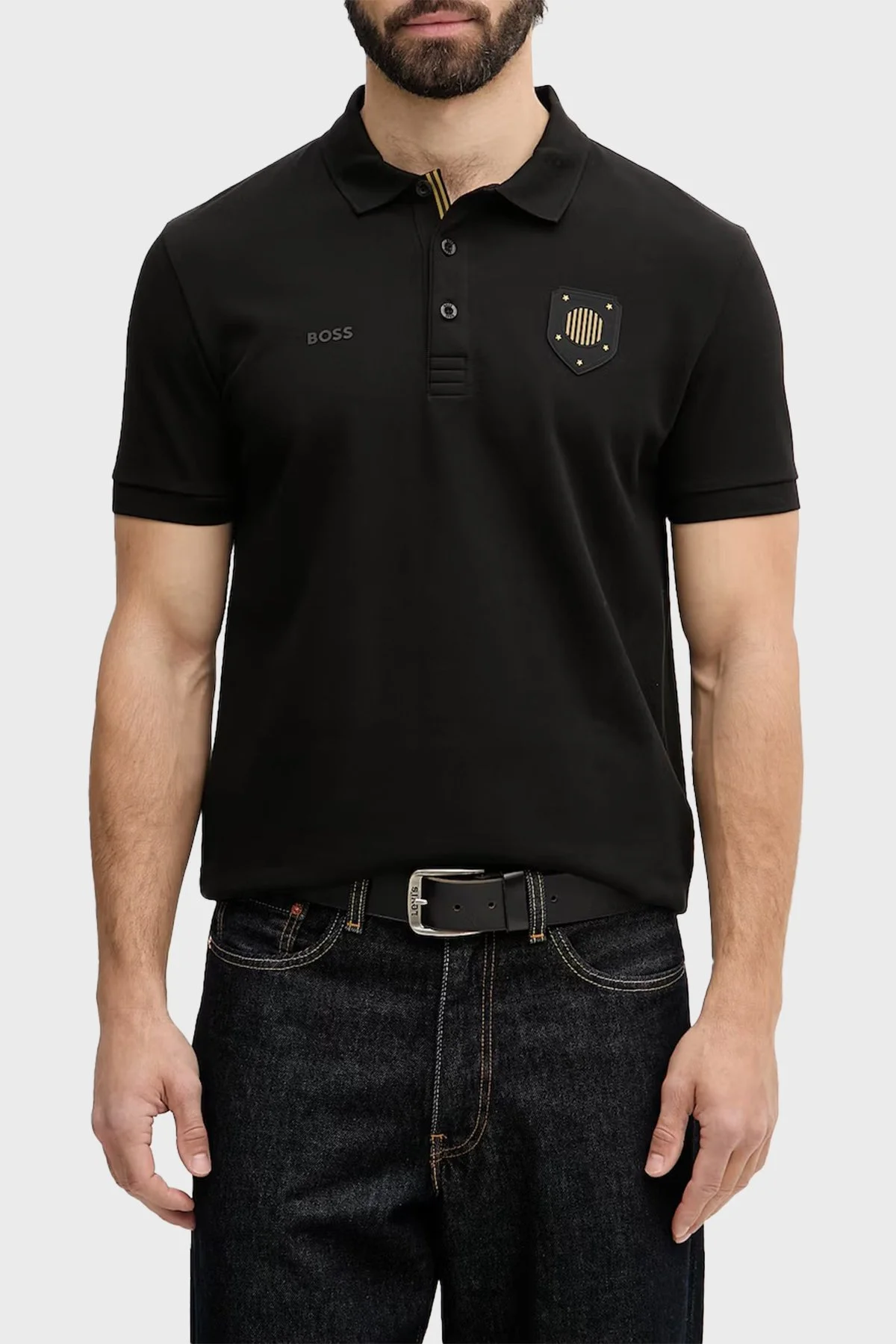 Boss % 100 Pamuk Regular Fit Düğmeli Erkek Polo 50559263 001 SİYAH - 1