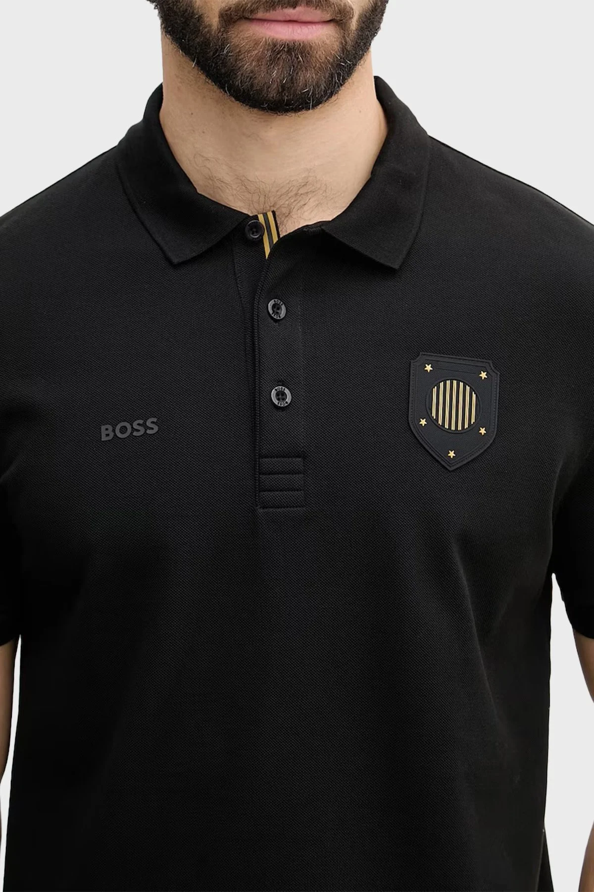 Boss % 100 Pamuk Regular Fit Düğmeli Erkek Polo 50559263 001 SİYAH - 3