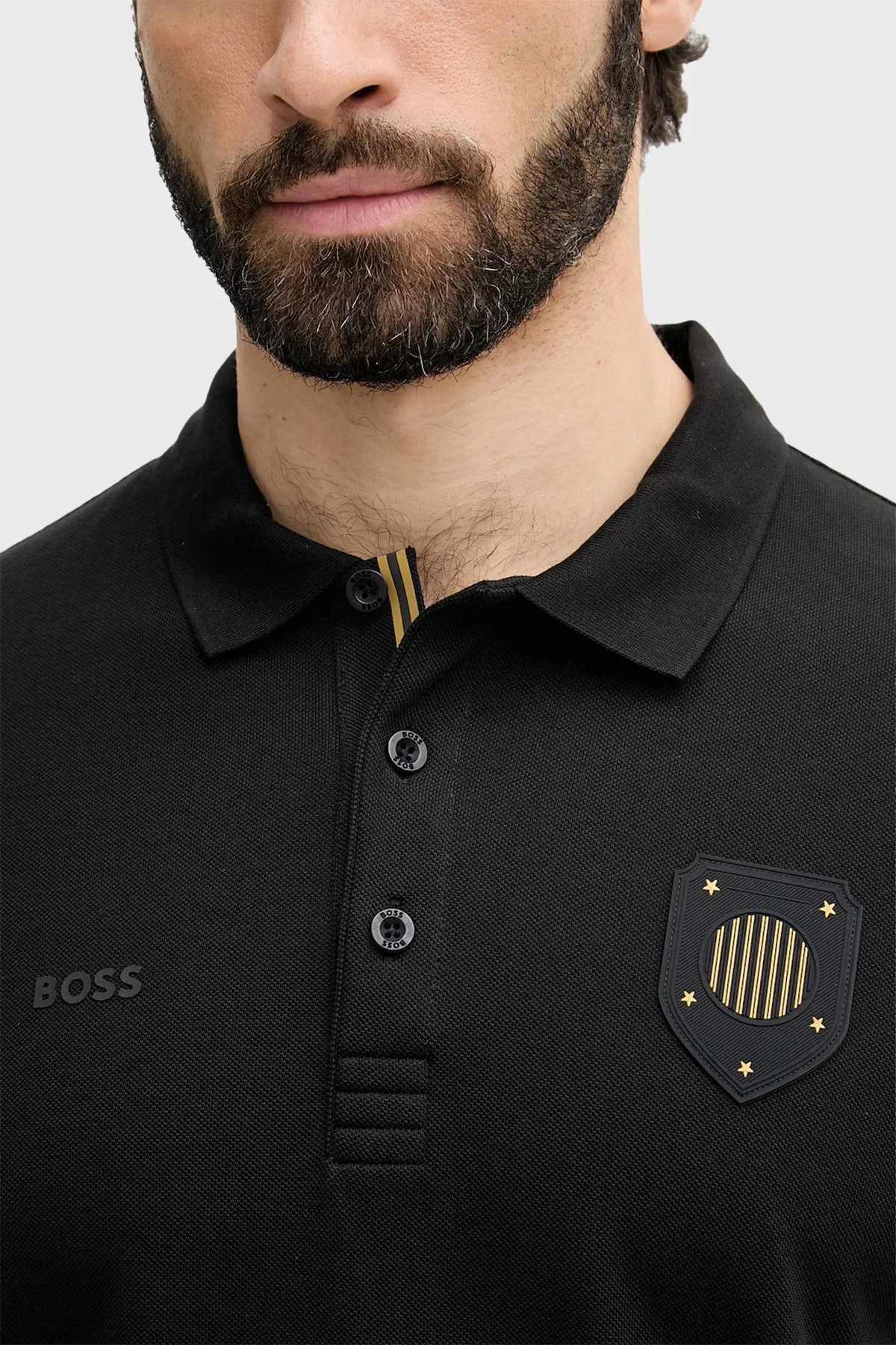 Boss % 100 Pamuk Regular Fit Düğmeli Erkek Polo 50559263 001 SİYAH - 4