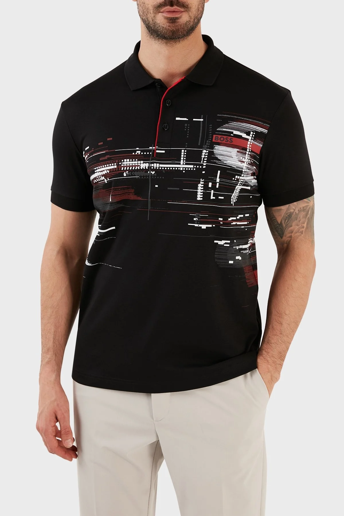 Boss % 100 Pamuk Regular Fit Düğmeli Erkek Polo T Shirt 50483226 001 SİYAH - 1