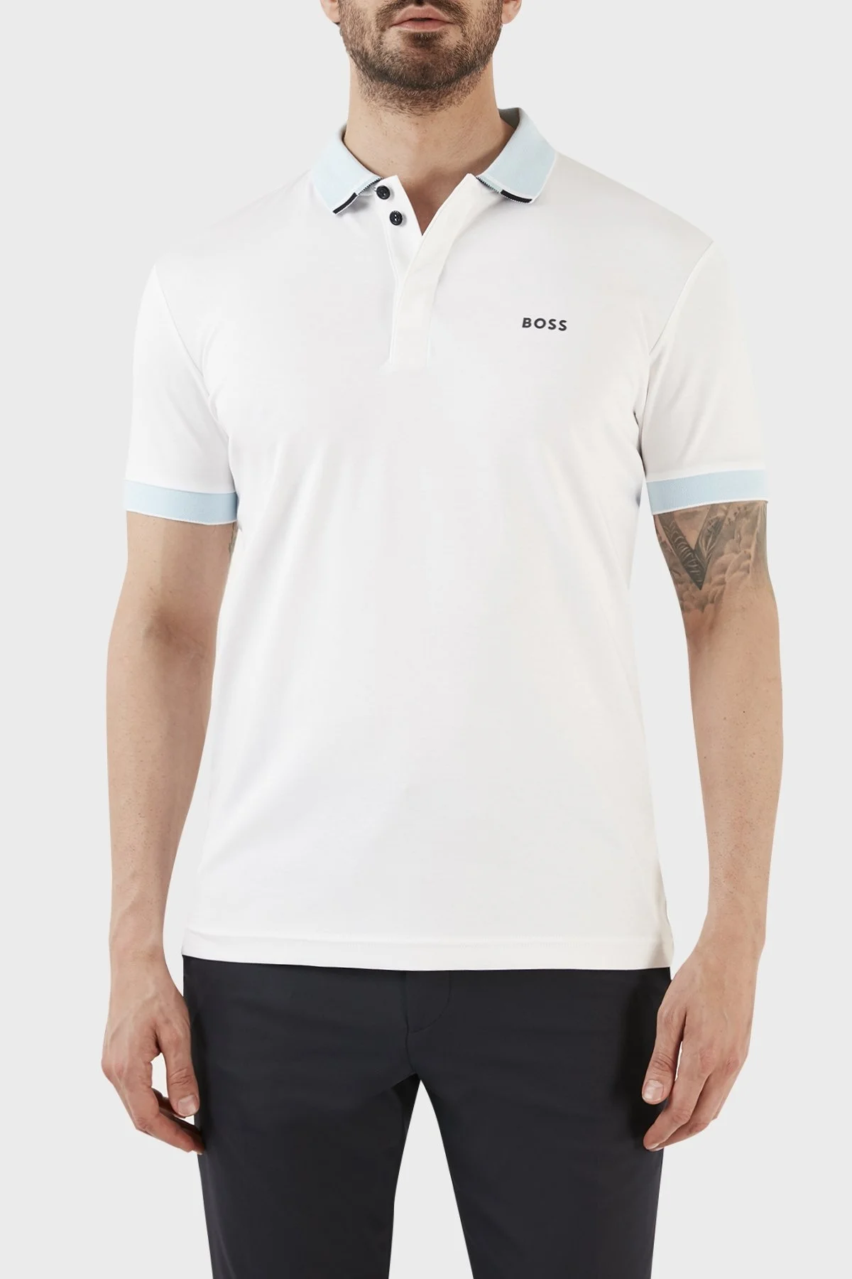 Boss % 100 Pamuk Regular Fit Düğmeli Erkek Polo T Shirt 50488259 100 BEYAZ - 1