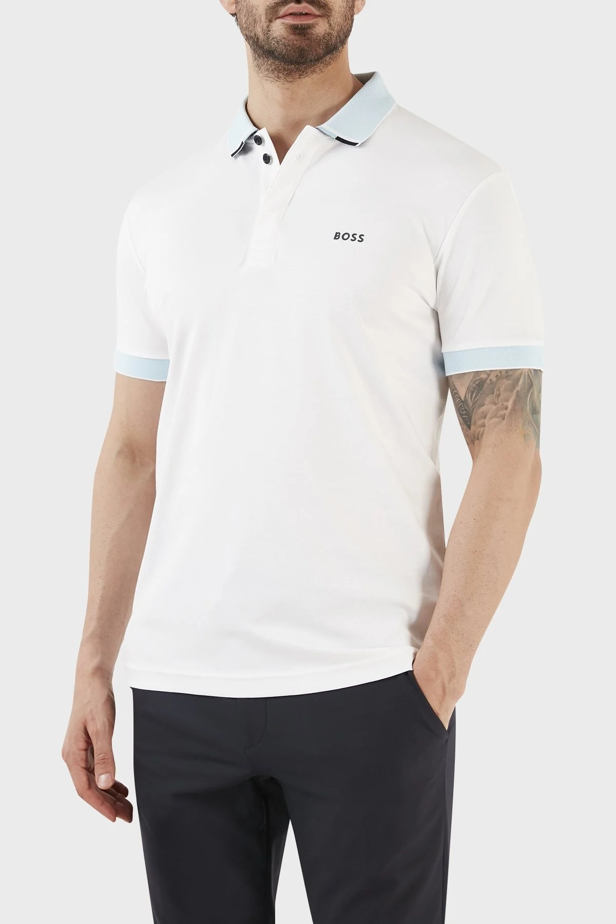 Boss % 100 Pamuk Regular Fit Düğmeli Erkek Polo T Shirt 50488259 100 BEYAZ - 2