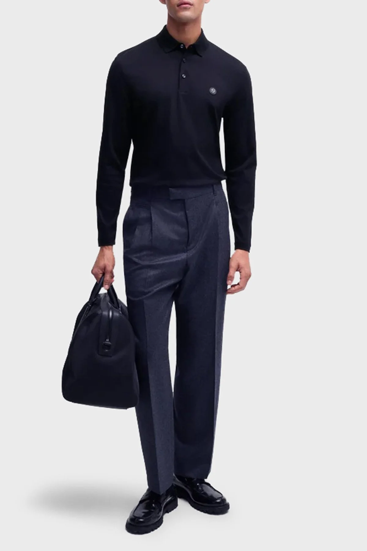 Boss % 100 Pamuk Regular Fit Düğmeli Erkek Polo Yaka Sweat 50523917 404 LACİVERT - 1