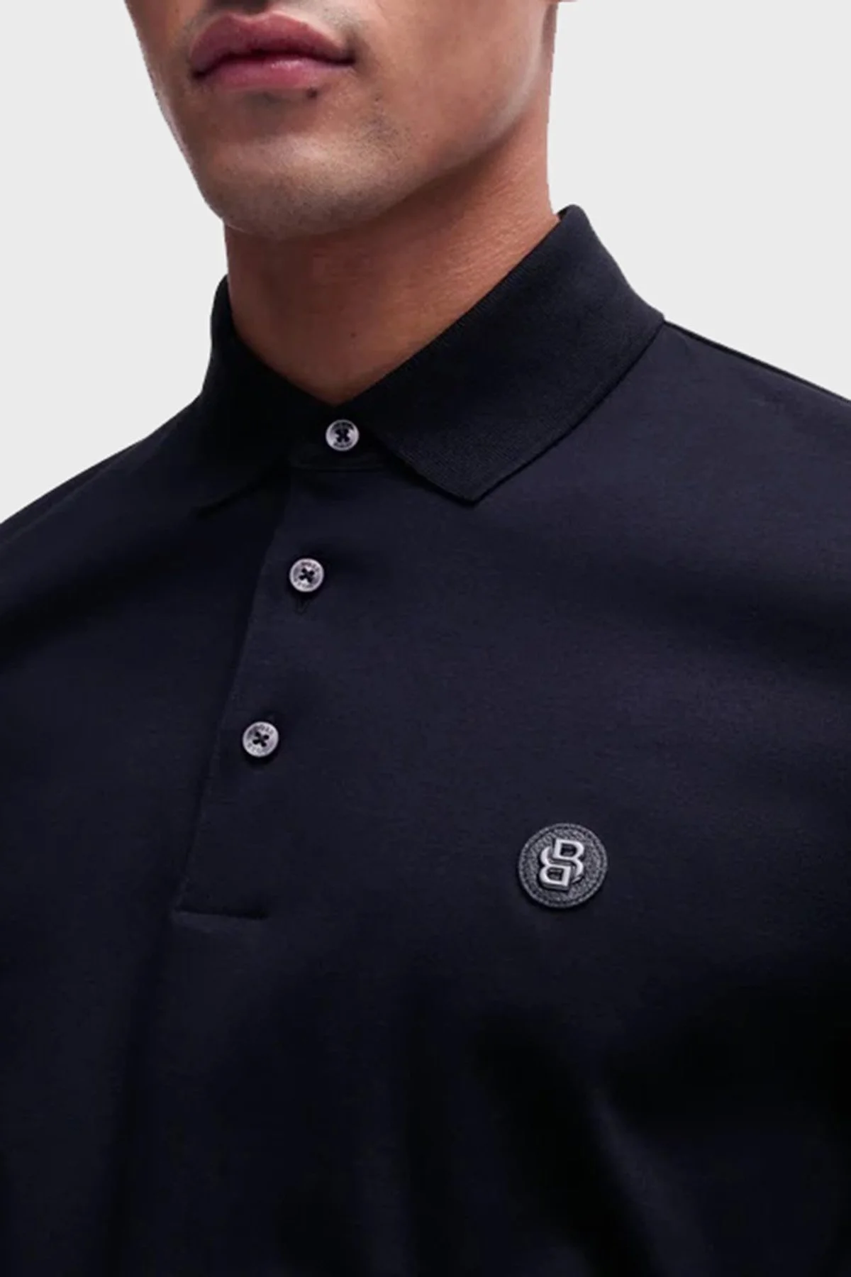 Boss % 100 Pamuk Regular Fit Düğmeli Erkek Polo Yaka Sweat 50523917 404 LACİVERT - 3