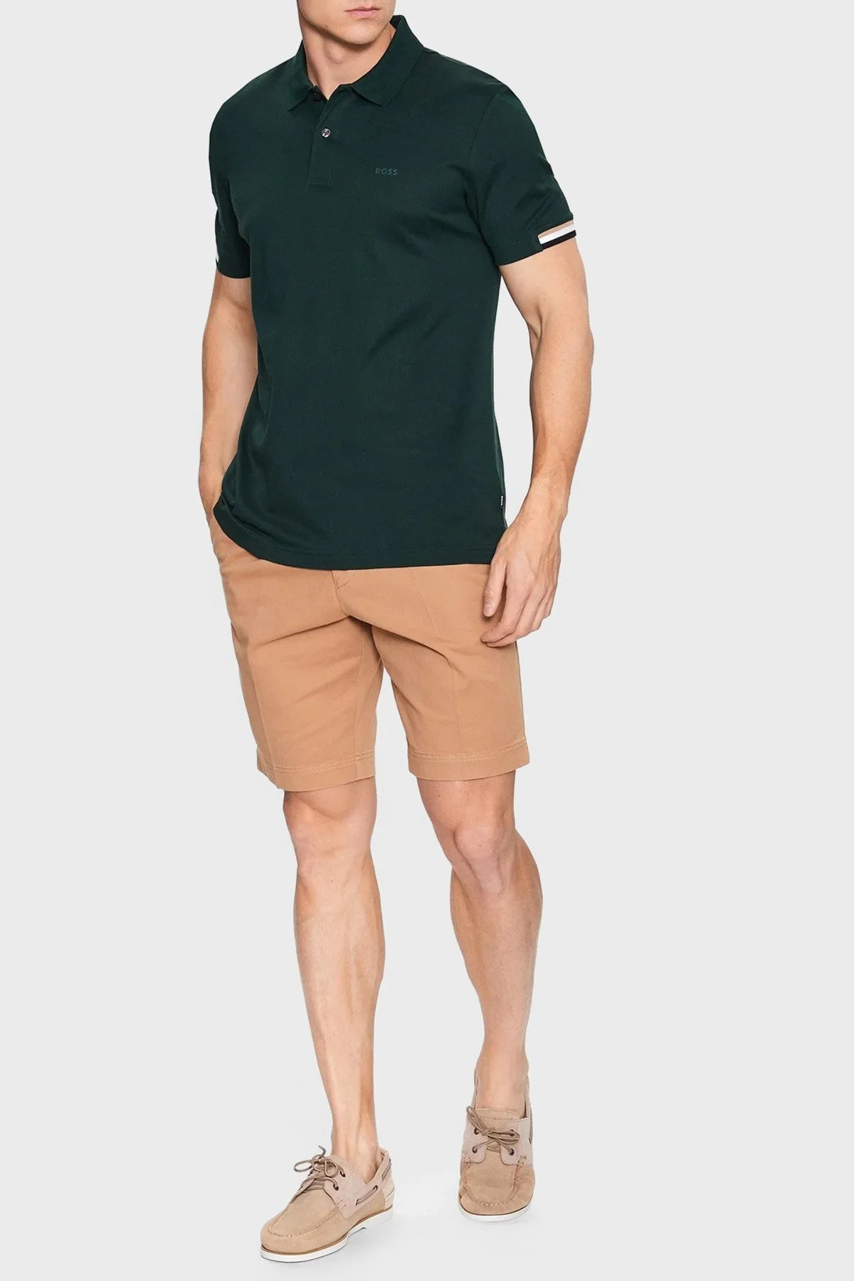 Boss % 100 Pamuk Regular Fit Düğmeli Erkek Polo Yaka T Shirt 50467113 350 YEŞİL - 3