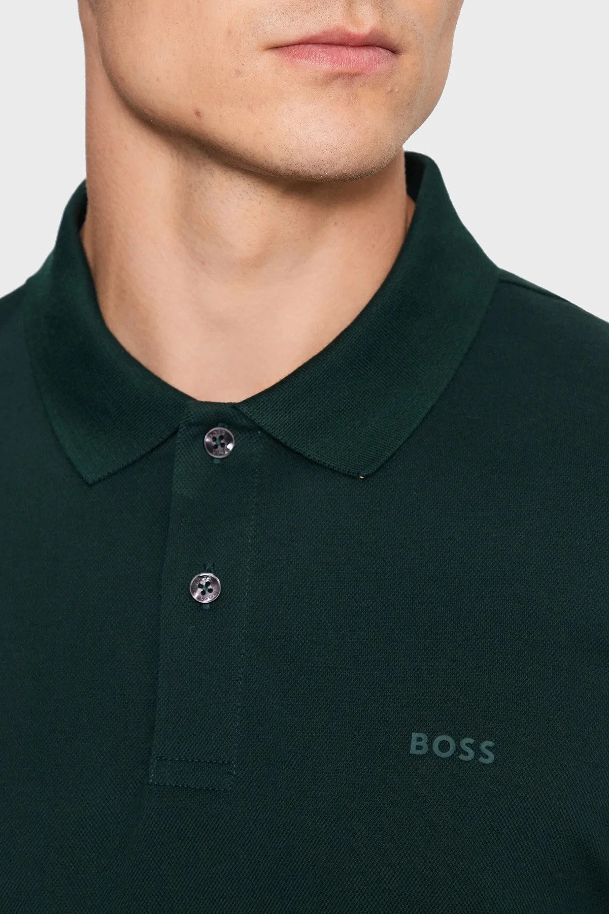 Boss % 100 Pamuk Regular Fit Düğmeli Erkek Polo Yaka T Shirt 50467113 350 YEŞİL - 4