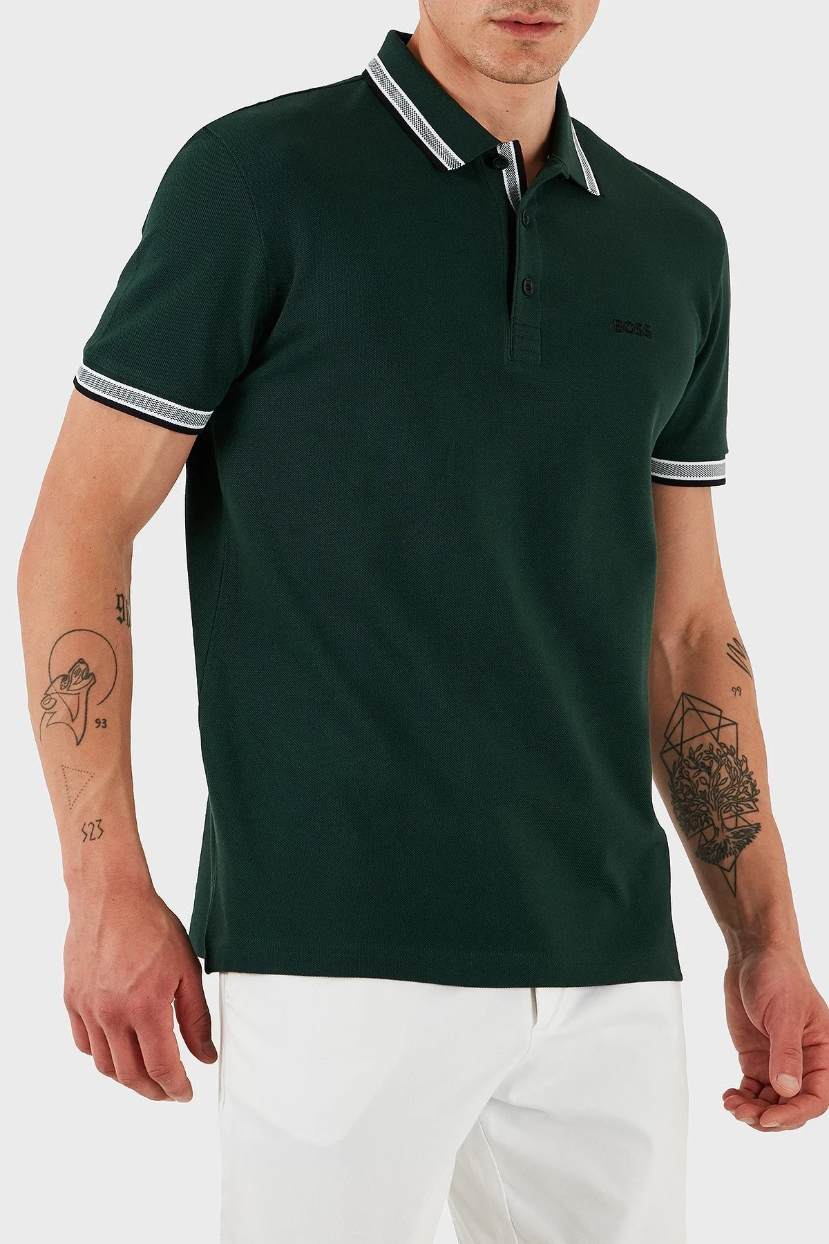 Boss % 100 Pamuk Regular Fit Düğmeli Erkek Polo Yaka T Shirt 50469055 349 HAKİ - 2