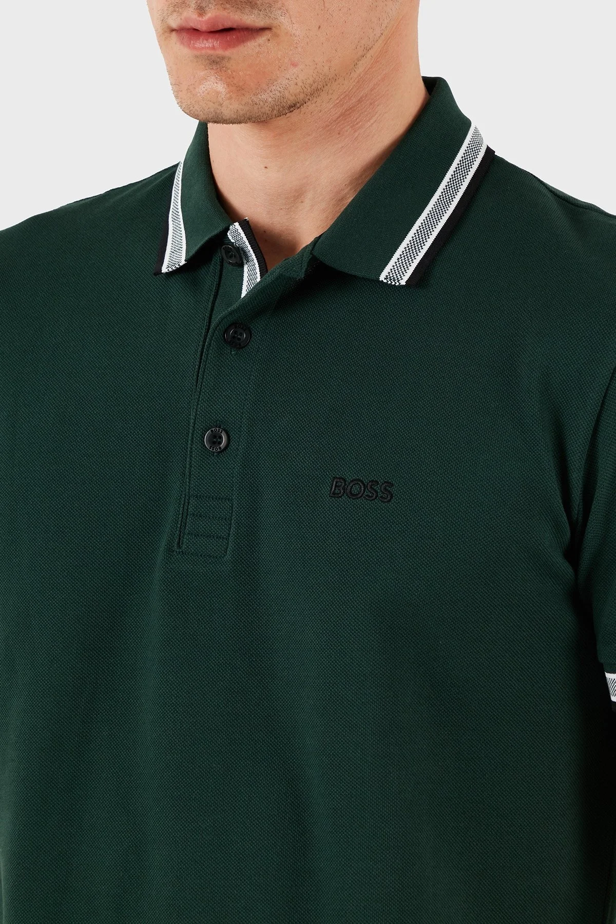 Boss % 100 Pamuk Regular Fit Düğmeli Erkek Polo Yaka T Shirt 50469055 349 HAKİ - 5