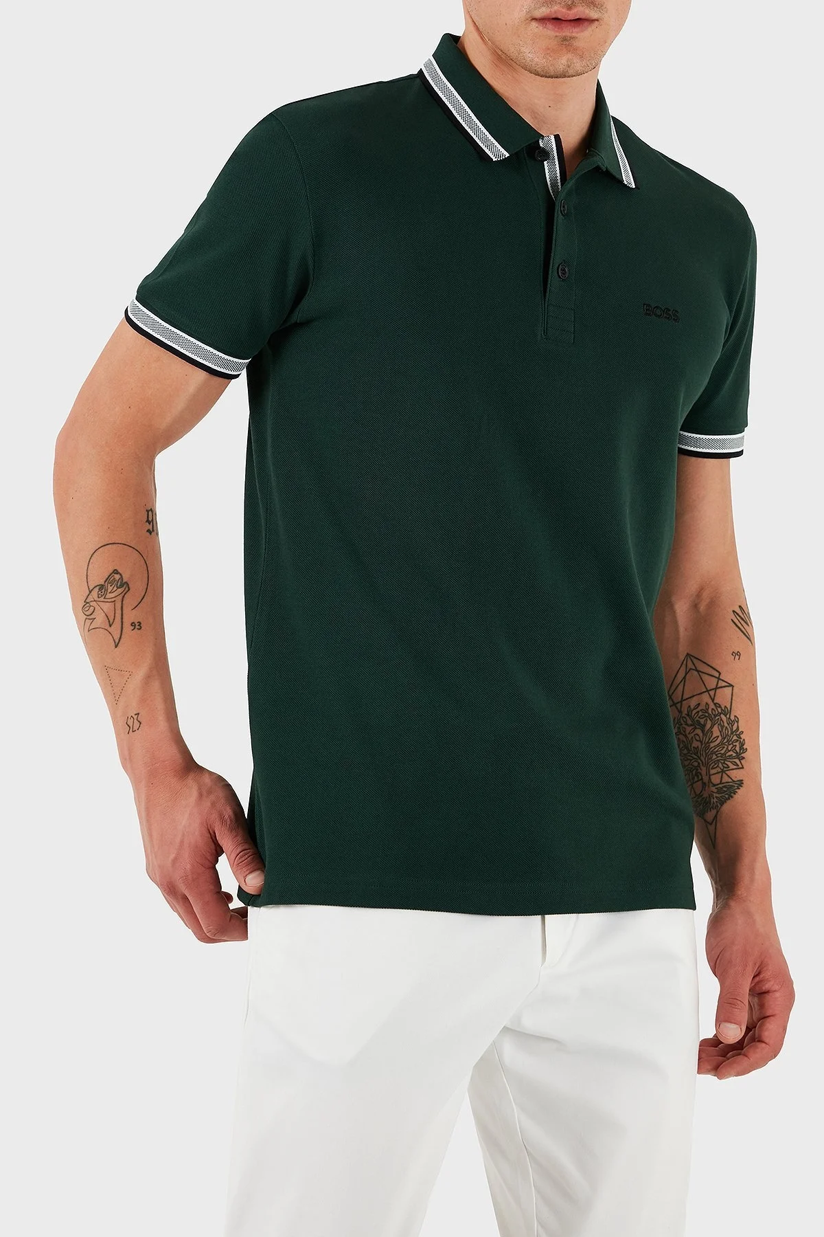 Boss % 100 Pamuk Regular Fit Düğmeli Erkek Polo Yaka T Shirt 50469055 349 HAKİ - 6