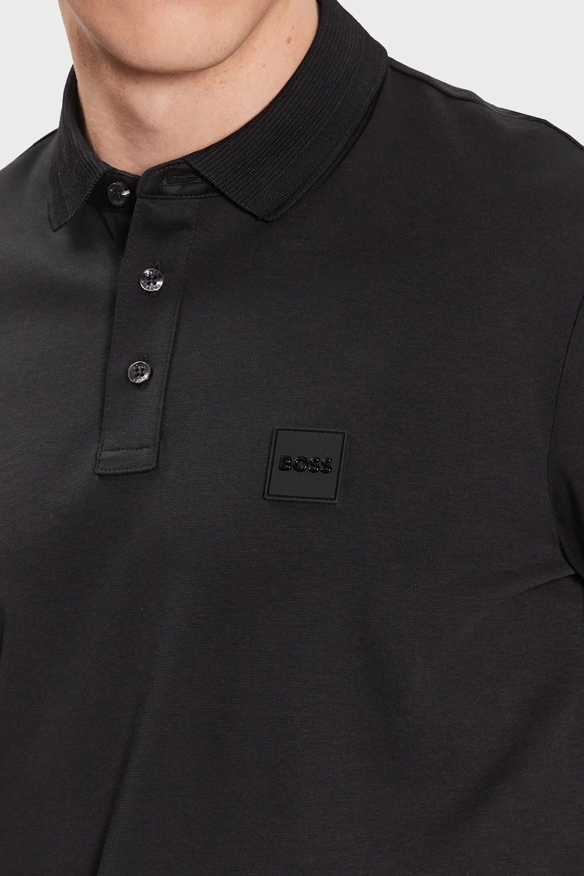 Boss % 100 Pamuk Regular Fit Düğmeli Erkek Polo Yaka T Shirt 50486953 001 SİYAH - 4