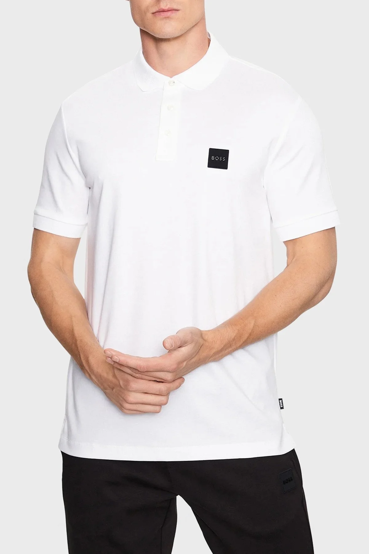 Boss % 100 Pamuk Regular Fit Düğmeli Erkek Polo Yaka T Shirt 50486953 100 BEYAZ - 1