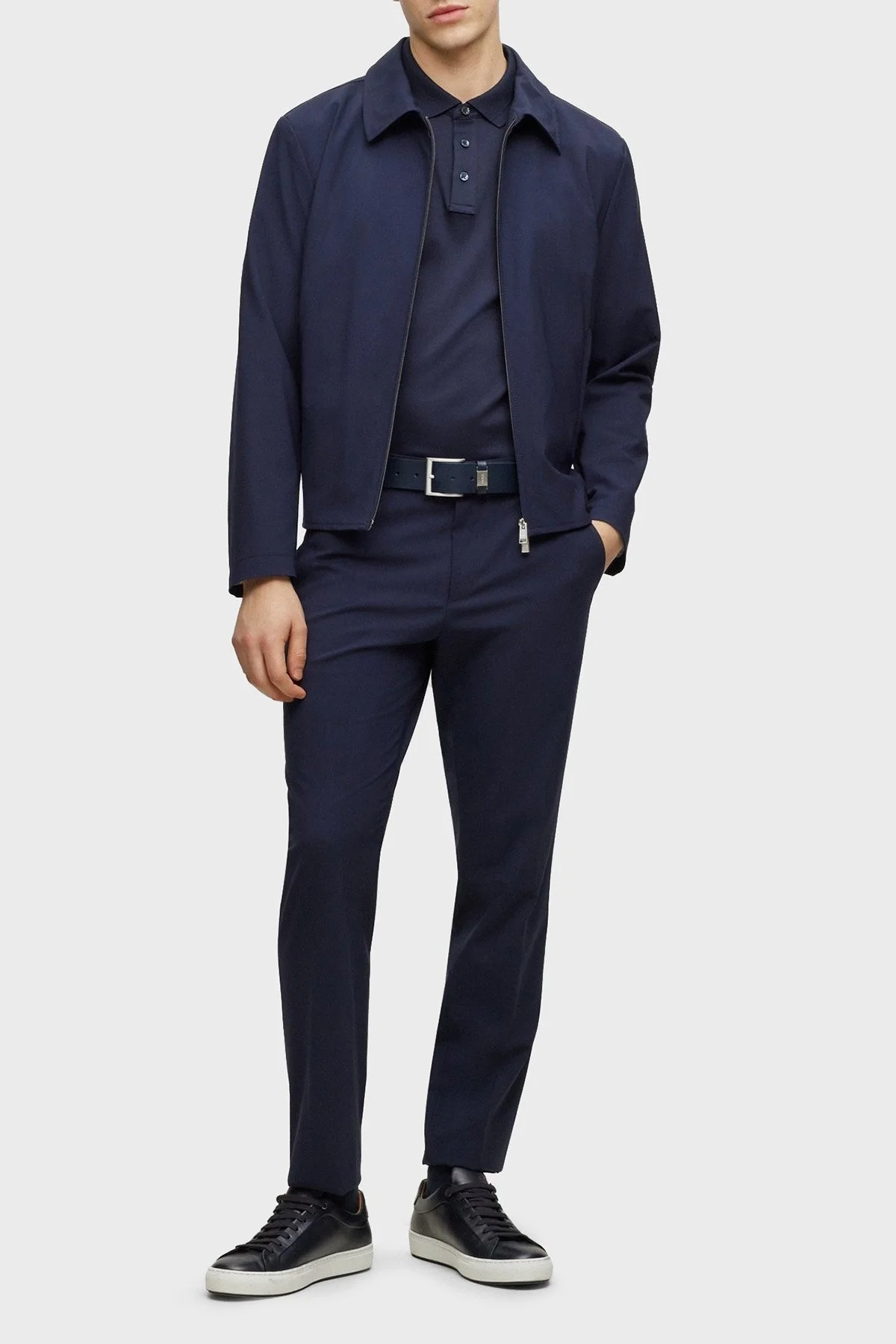 Boss % 100 Pamuk Regular Fit Düğmeli Erkek Polo Yaka T Shirt 50486953 404 LACİVERT - 3