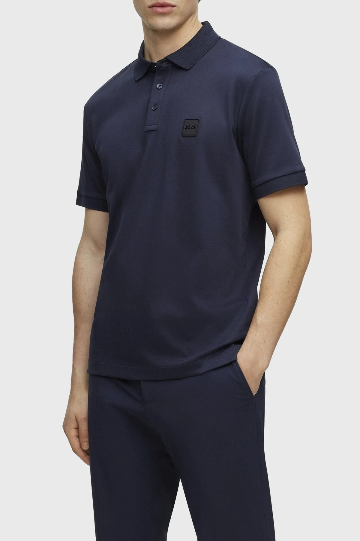 Boss % 100 Pamuk Regular Fit Düğmeli Erkek Polo Yaka T Shirt 50486953 405 LACİVERT - 1