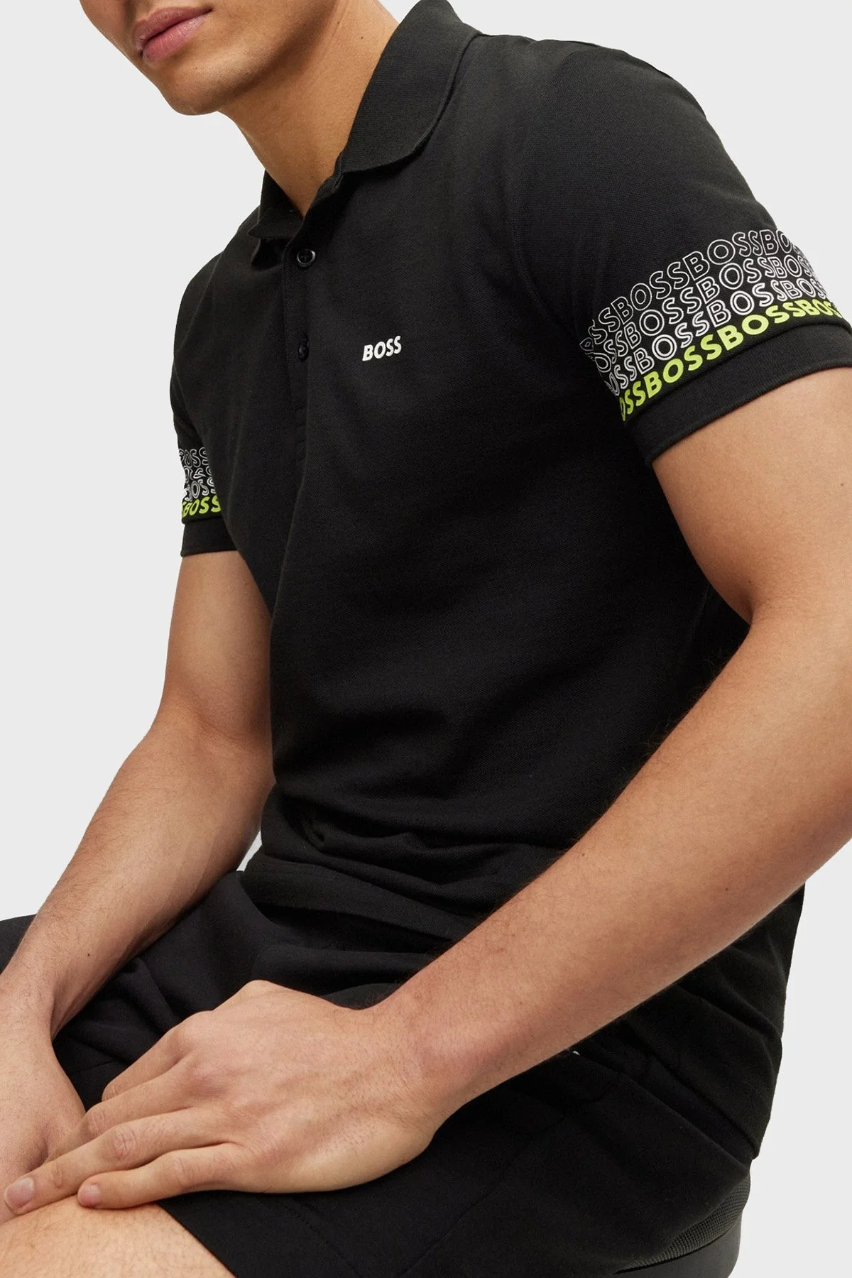 Boss % 100 Pamuk Regular Fit Düğmeli Erkek Polo Yaka T Shirt 50488293 001 SİYAH - 4