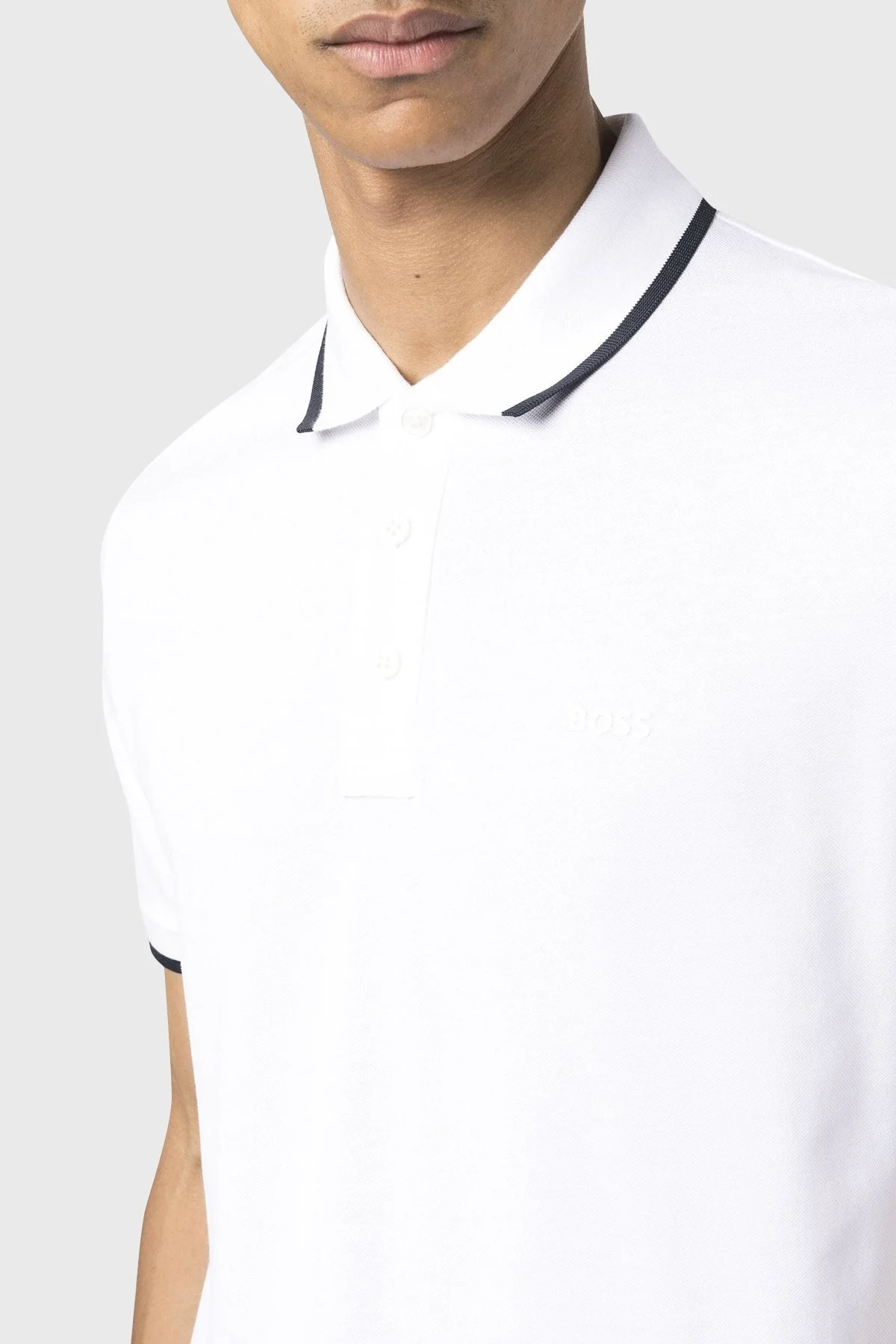 Boss % 100 Pamuk Regular Fit Düğmeli Erkek Polo Yaka T Shirt 50494697 100 BEYAZ - 4
