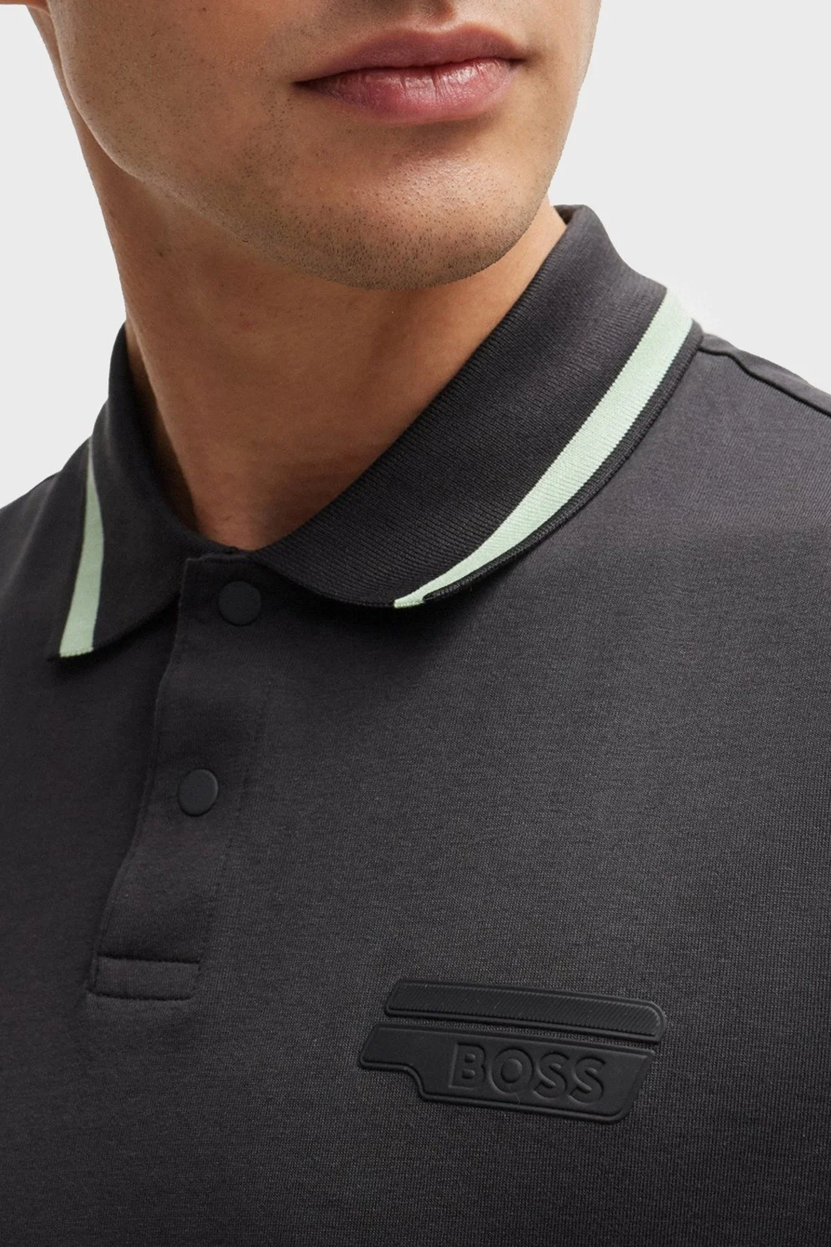 Boss % 100 Pamuk Regular Fit Düğmeli Erkek Polo Yaka T Shirt 50512931 016 ANTRASİT - 4