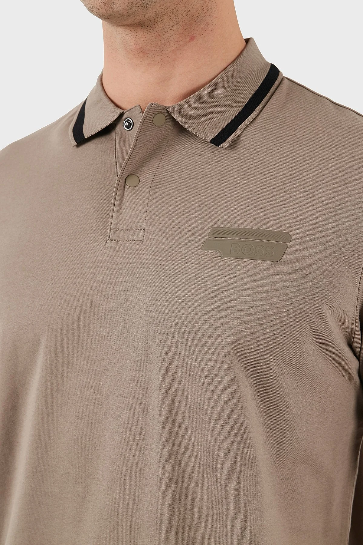 Boss % 100 Pamuk Regular Fit Düğmeli Erkek Polo Yaka T Shirt 50512931 334 HAKİ - 5