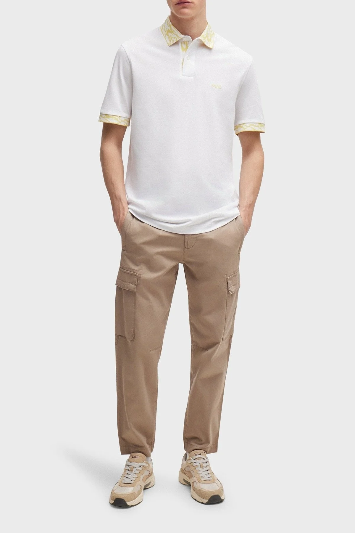 Boss % 100 Pamuk Regular Fit Düğmeli Erkek Polo Yaka T Shirt 50515903 100 BEYAZ - 2