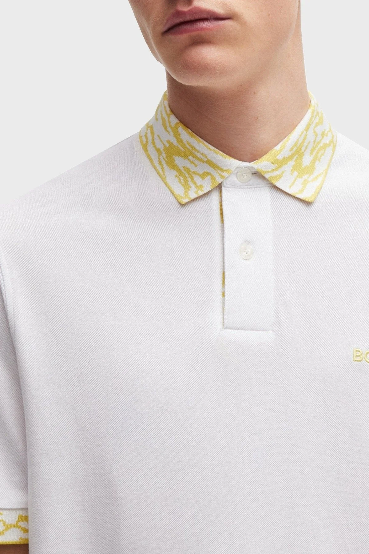 Boss % 100 Pamuk Regular Fit Düğmeli Erkek Polo Yaka T Shirt 50515903 100 BEYAZ - 4