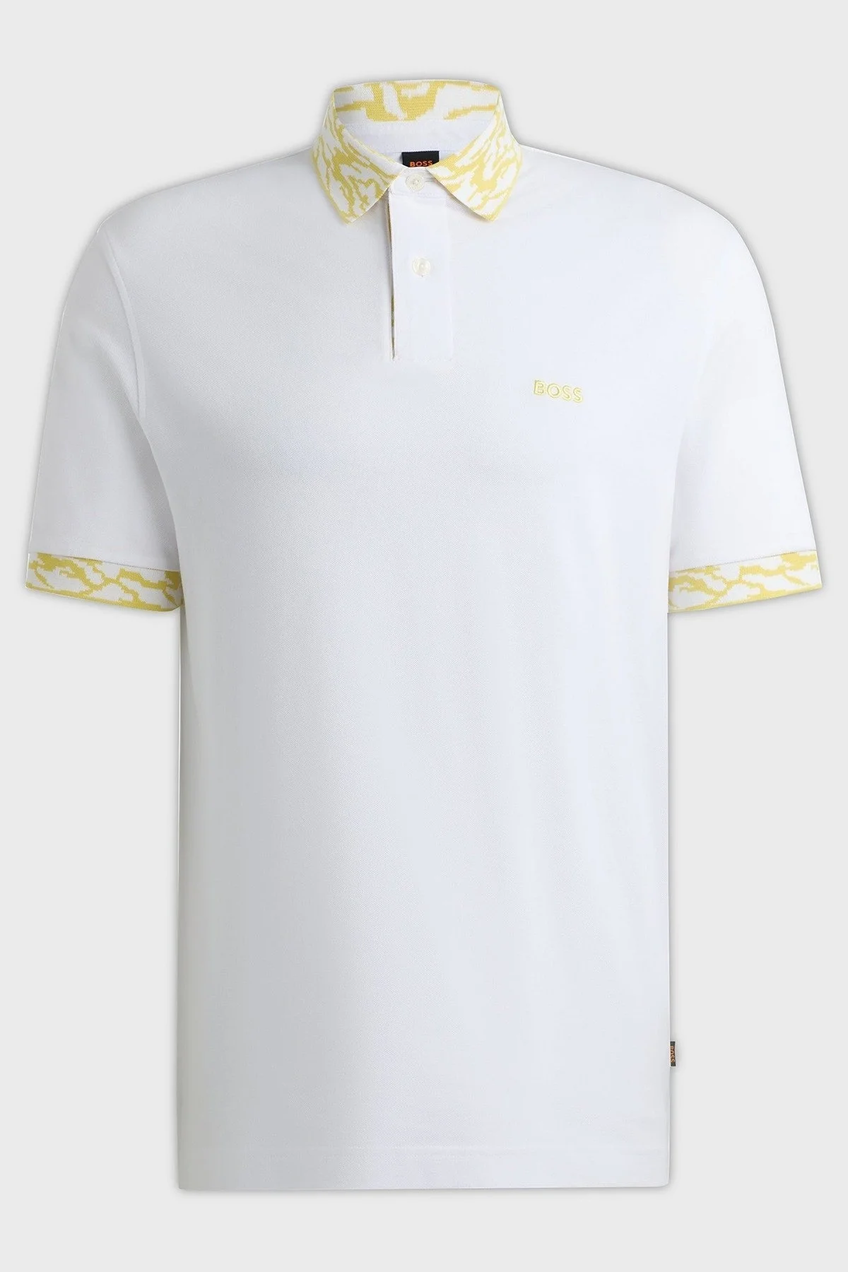 Boss % 100 Pamuk Regular Fit Düğmeli Erkek Polo Yaka T Shirt 50515903 100 BEYAZ - 5