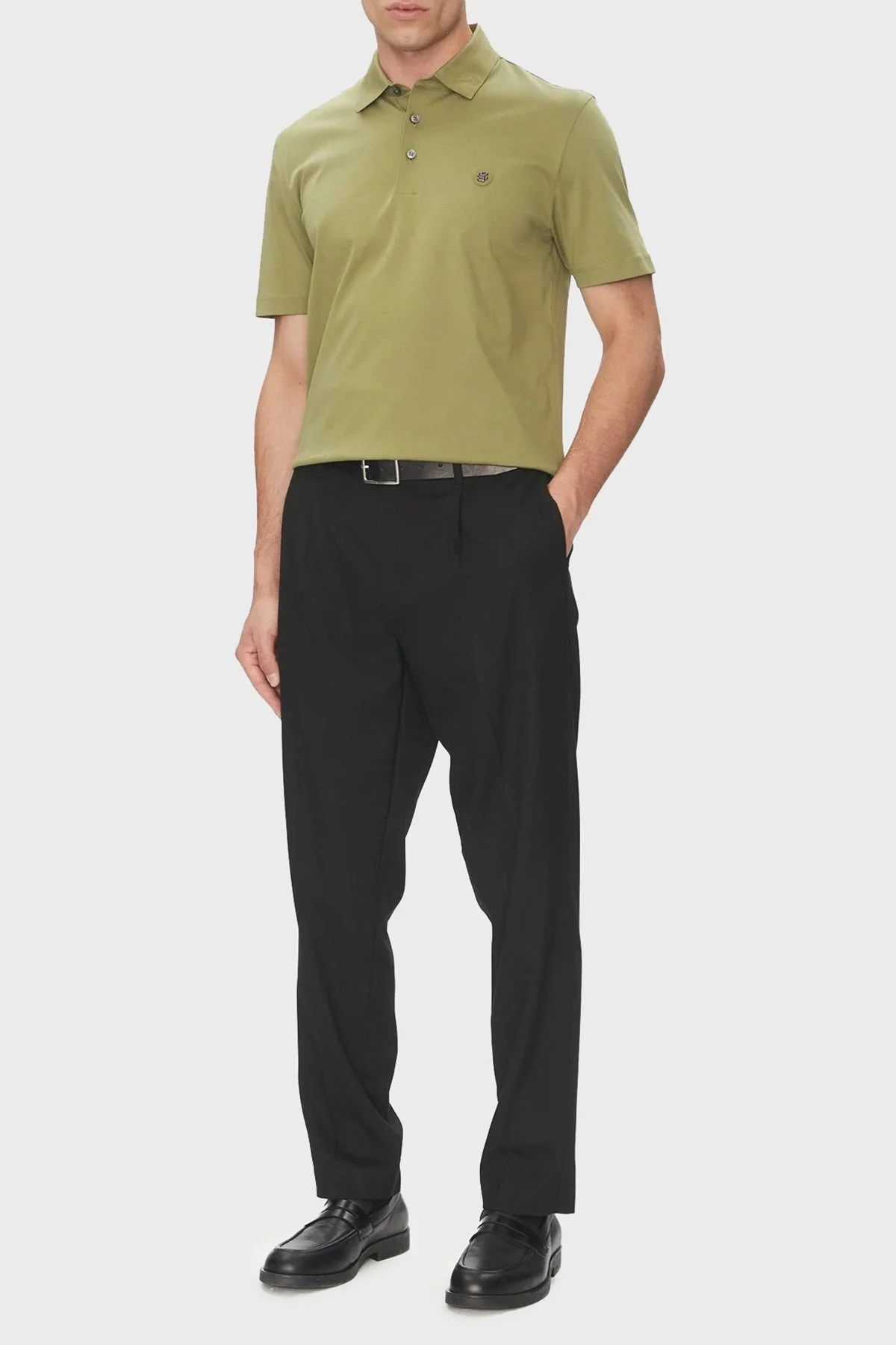 Boss % 100 Pamuk Regular Fit Düğmeli Erkek Polo Yaka T Shirt 50520297 311 HAKİ - 7