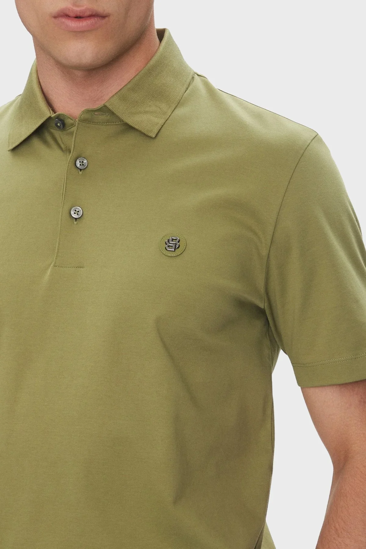 Boss % 100 Pamuk Regular Fit Düğmeli Erkek Polo Yaka T Shirt 50520297 311 HAKİ - 9